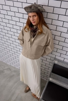 Short Suede Jacket Beige 