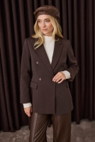 Waist-cinching Jacket Dark Brown 