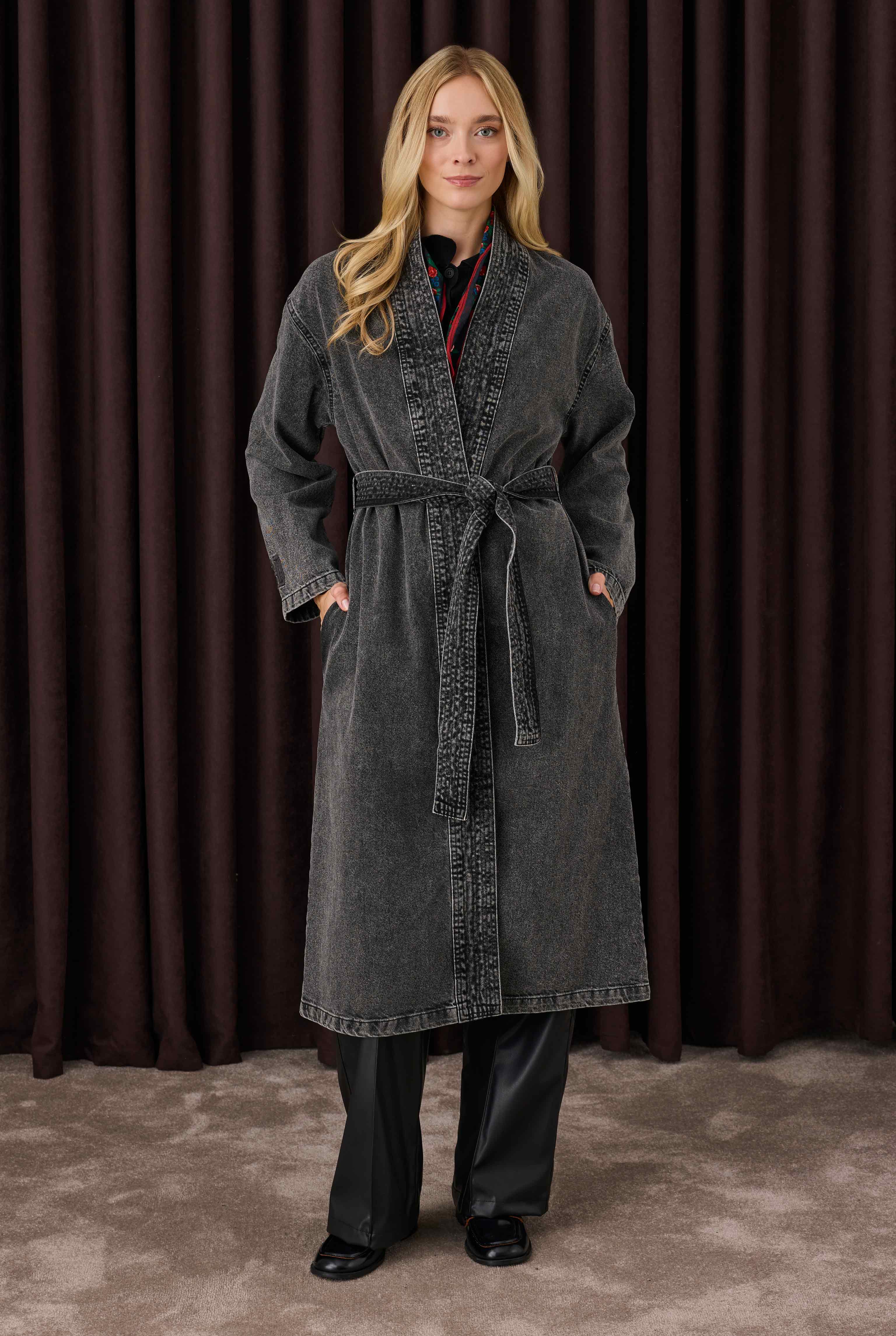 Denim Trençkot Antrasit - HE-QA