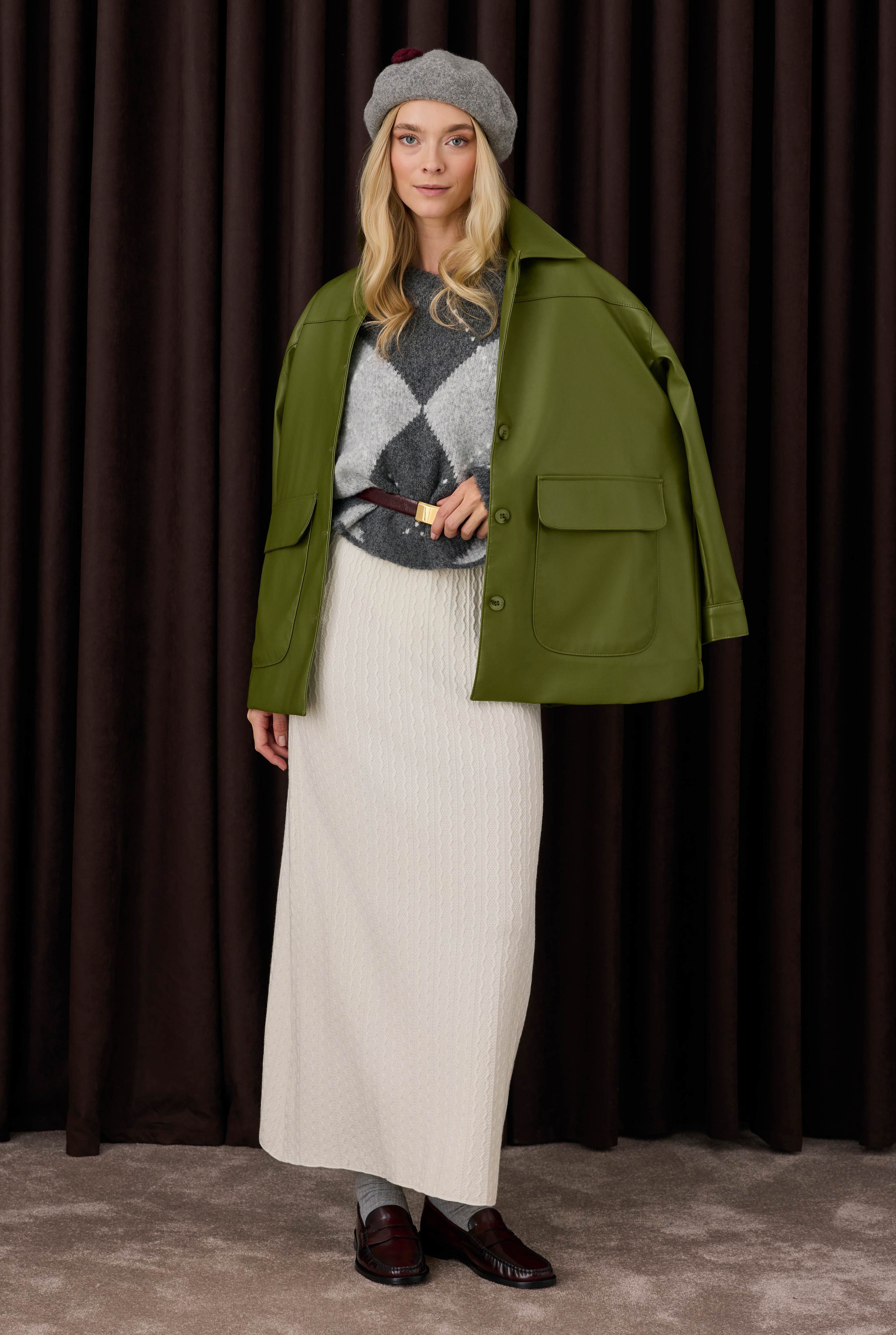 Textured Knitwear Skirt Ecru - 5