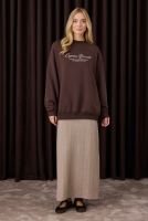 Textured Knitwear Skirt Mink 