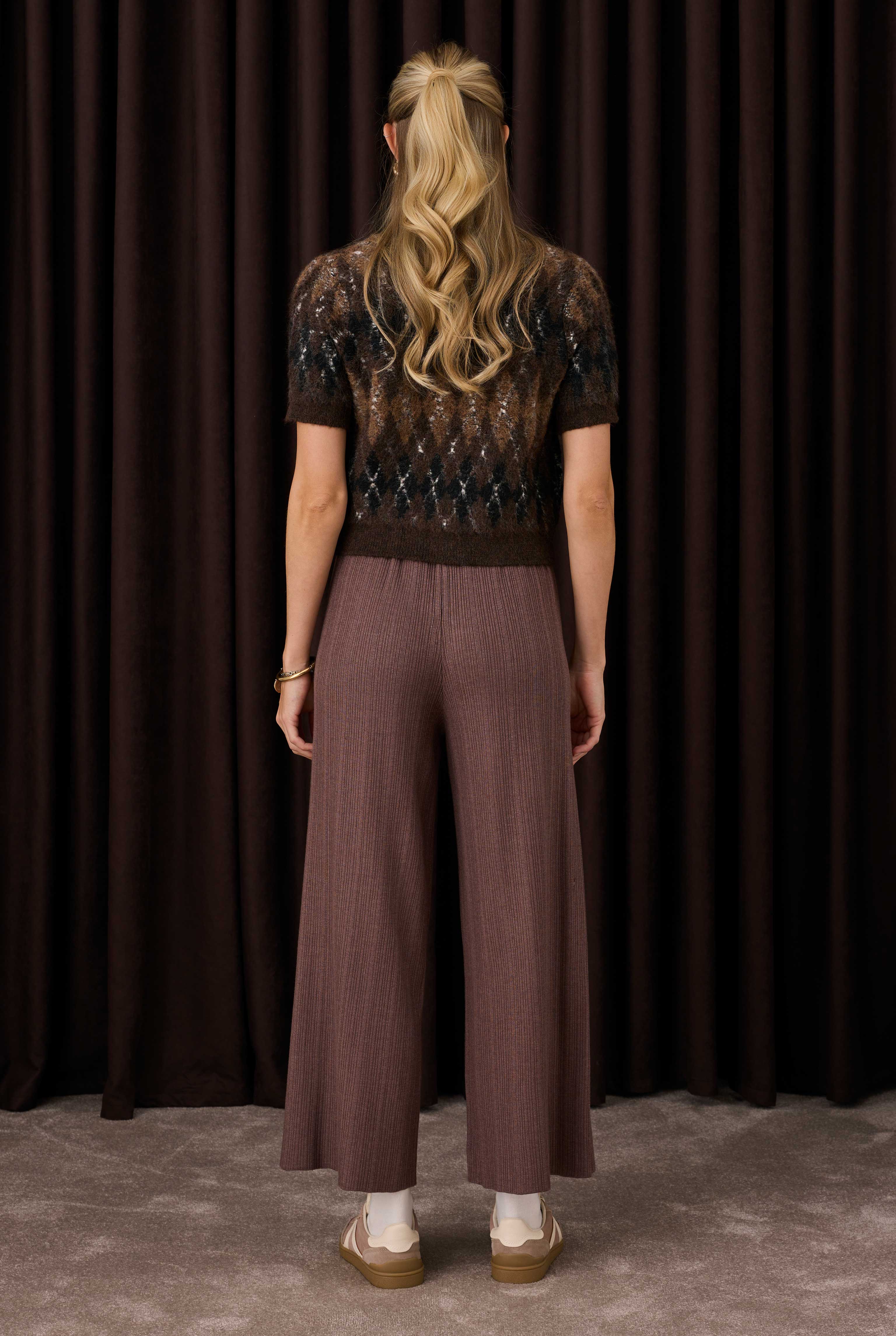 Fitilli Triko Pantolon Kahve - 4
