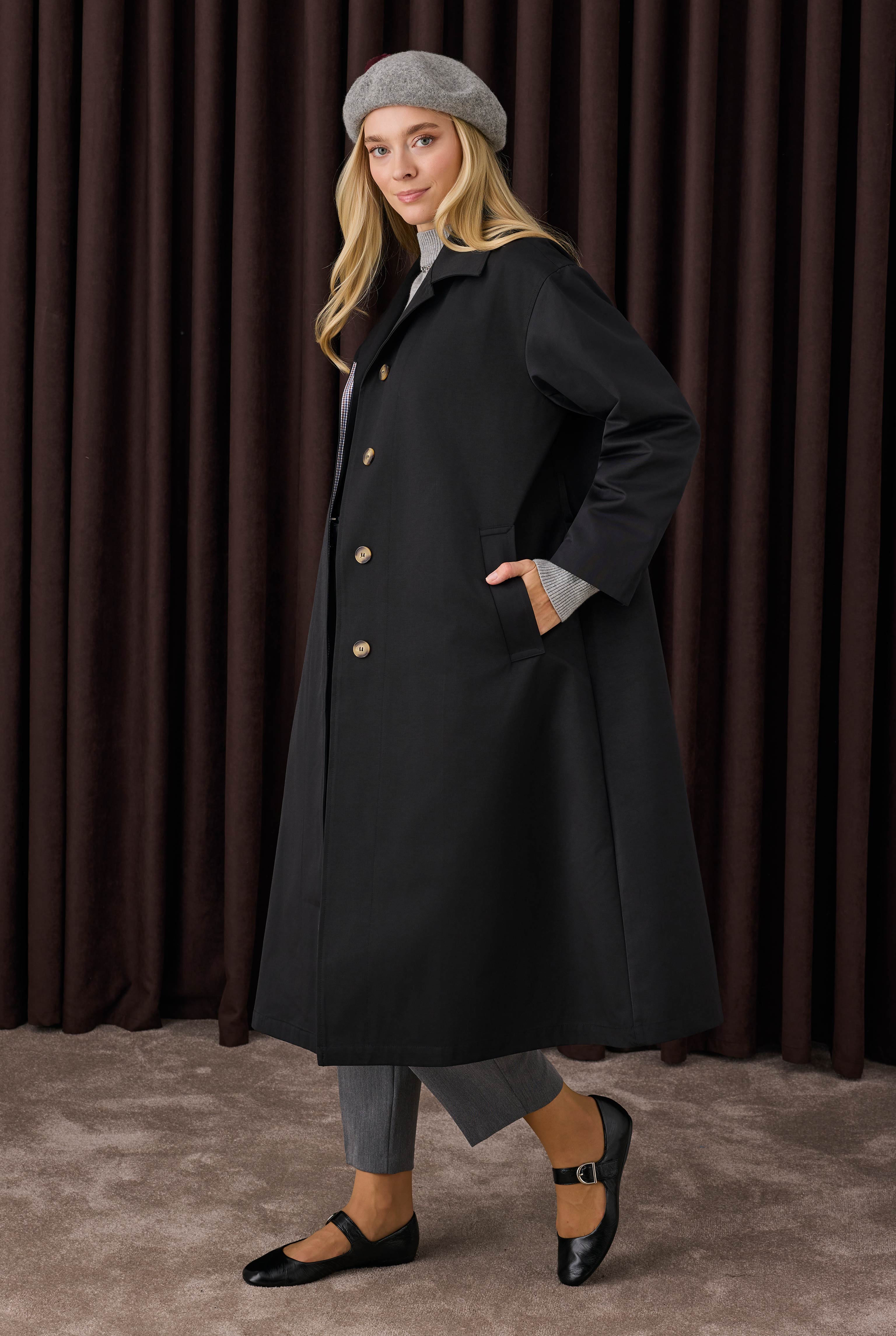 Minimal Trenchcoat Black - 5