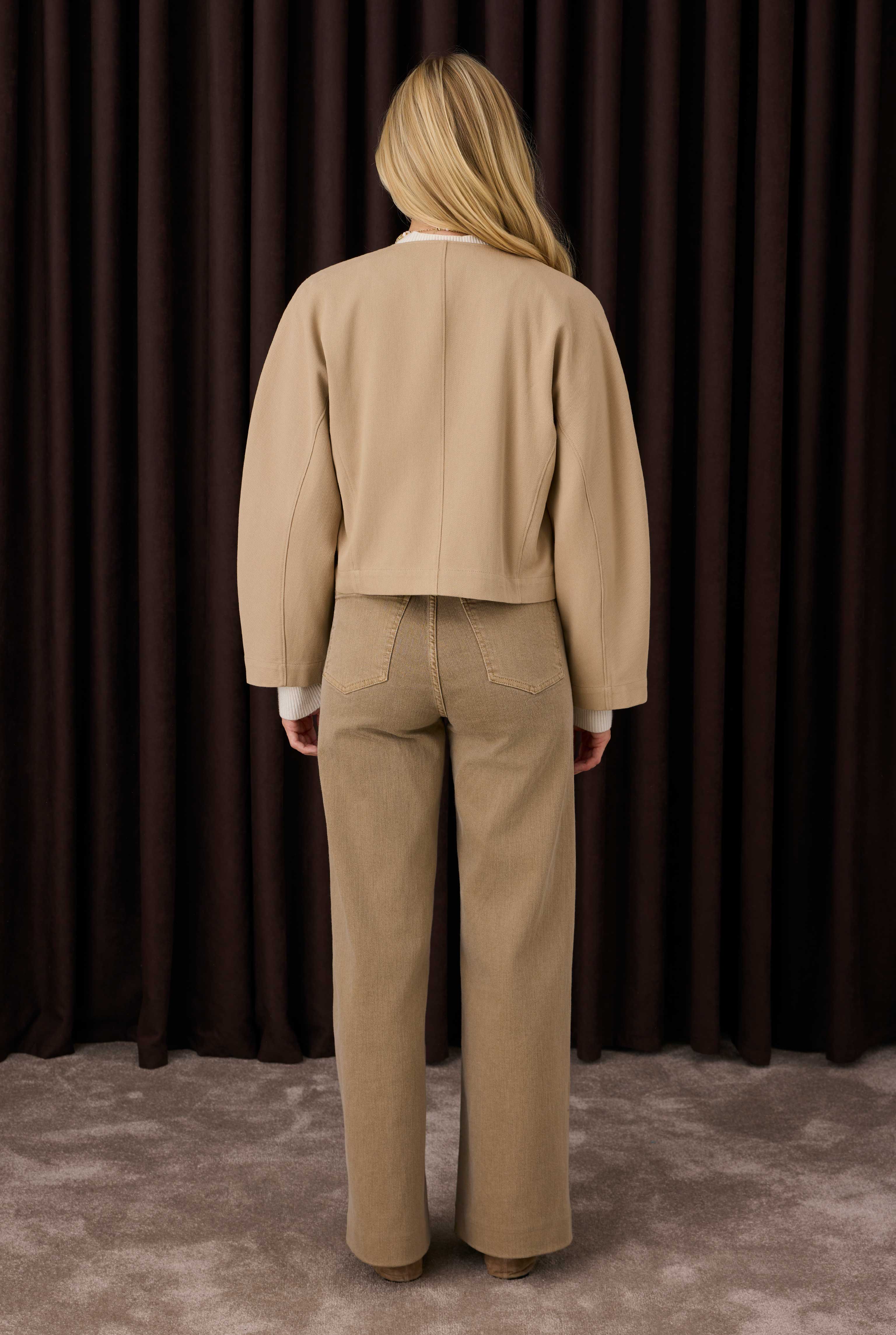 Cotton Double Breasted Jacket Matt Mink - 6