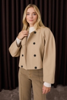 Cotton Double Breasted Jacket Matt Mink 