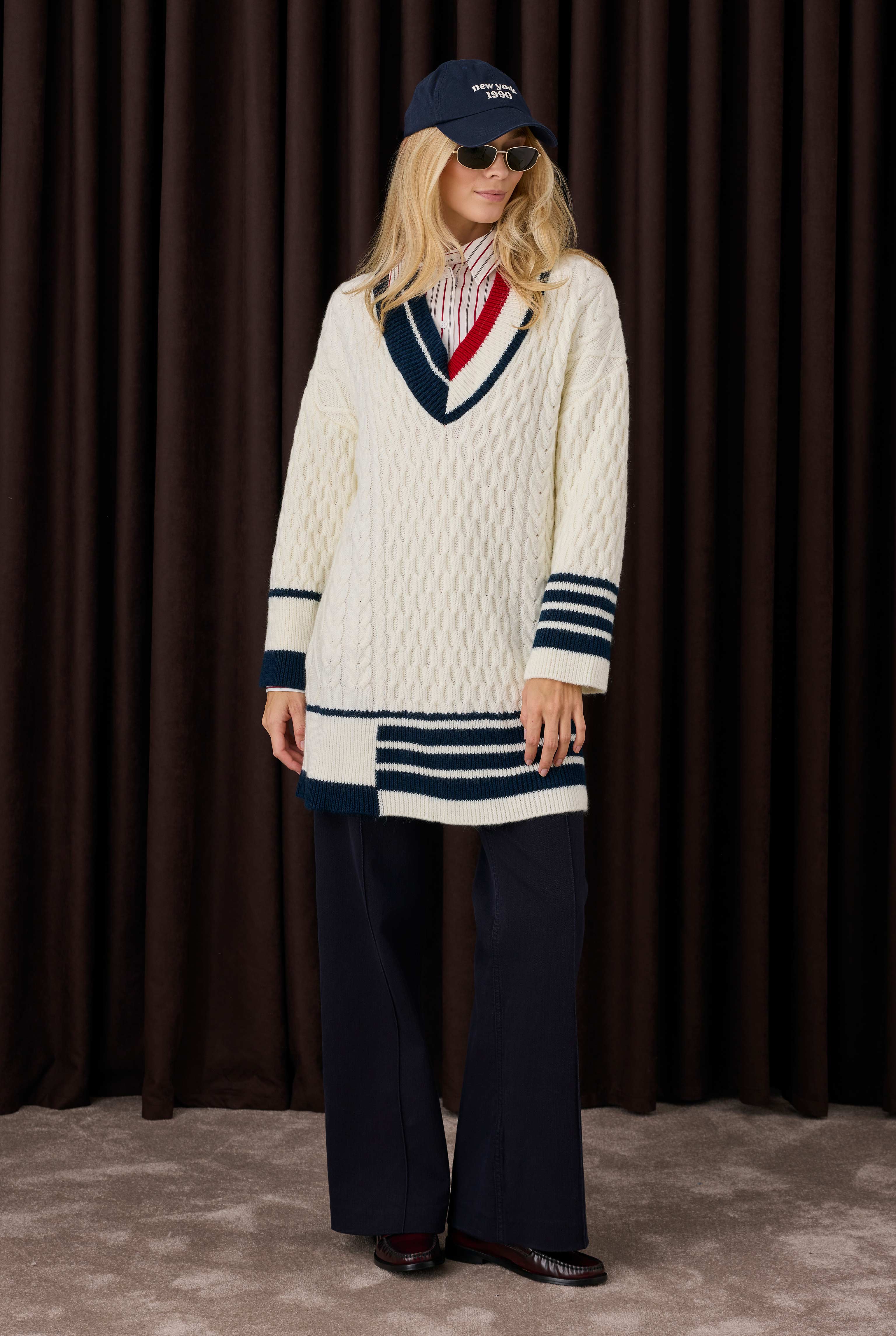 Lane Detailed Textured Sweater Ecru - 2