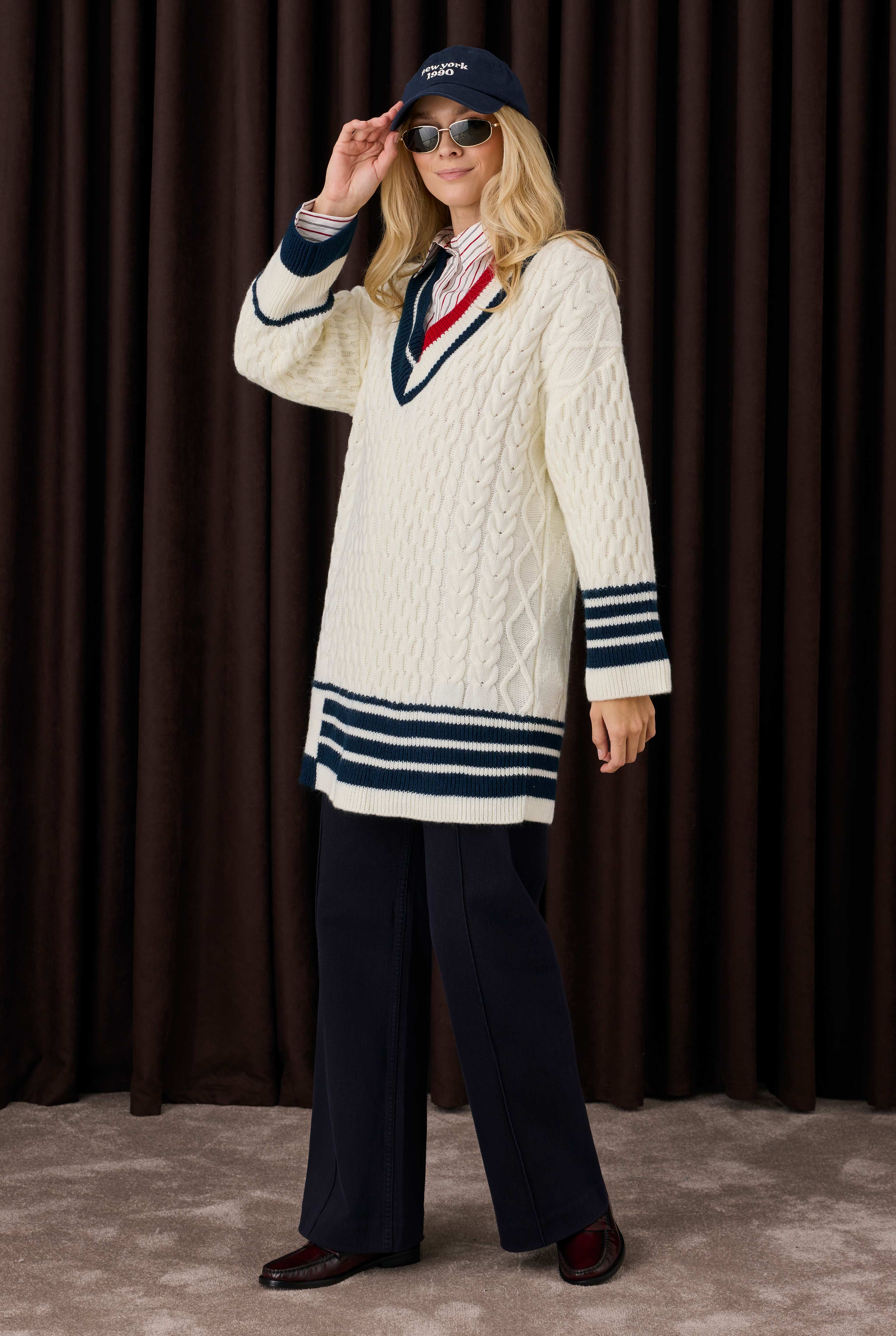 Lane Detailed Textured Sweater Ecru - 3