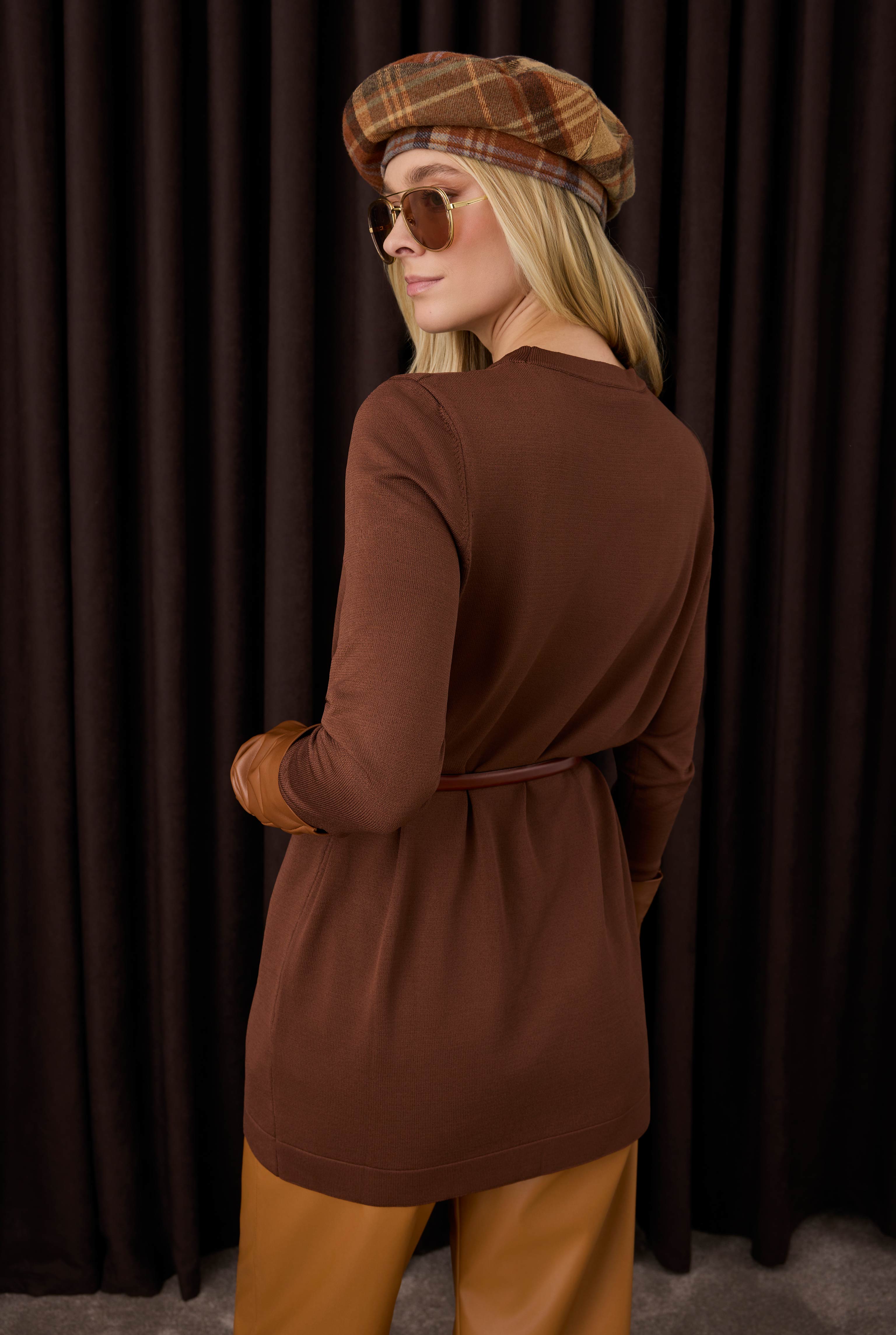 Basic Bisiklet Yaka Triko Acı Kahve - 4
