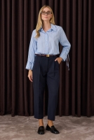 Tapered Trousers Navy Blue 