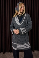 Lane Detailed Textured Sweater Dark Gray 
