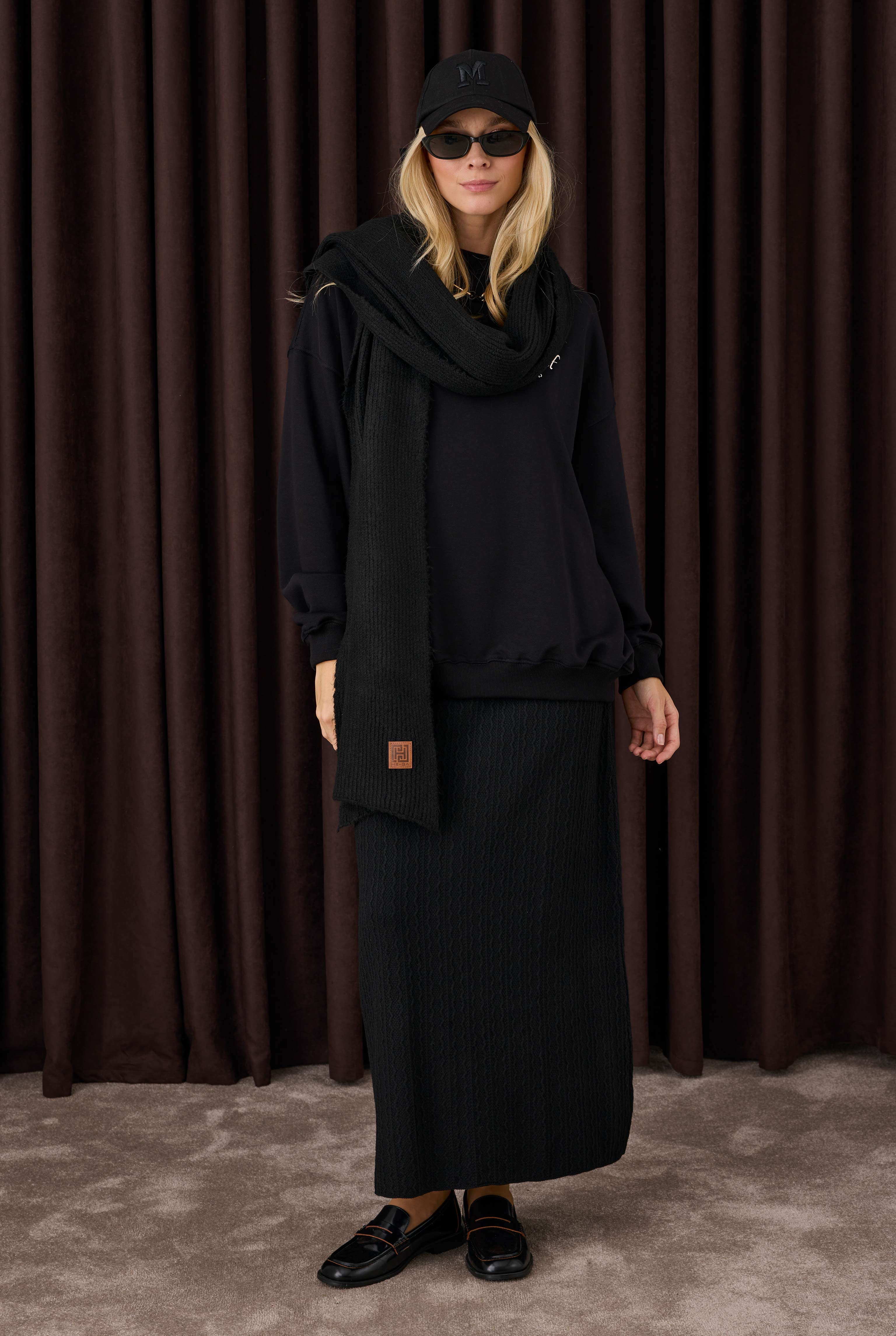 Knitted Kerchief Black - 4