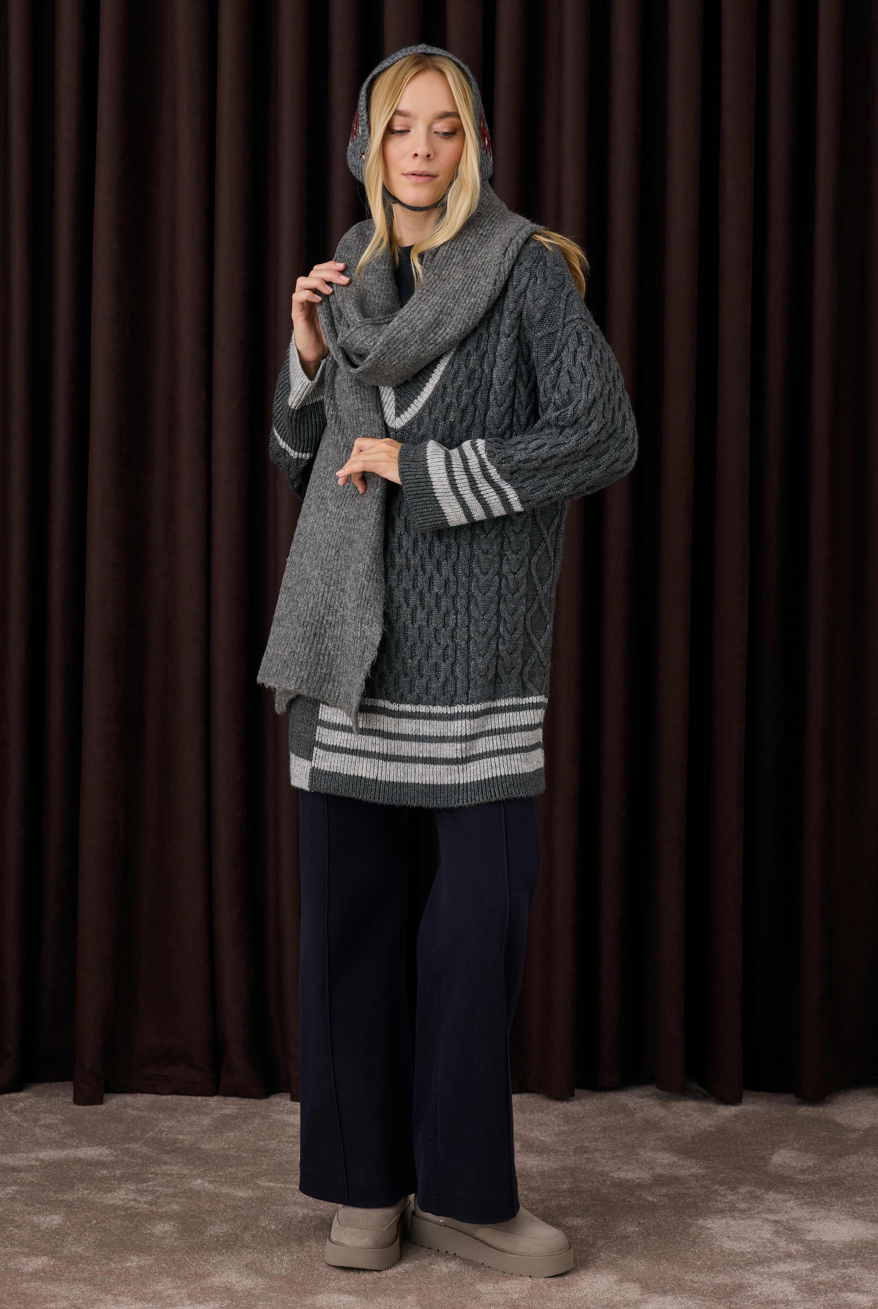 Knitted Kerchief Anthracite - 5