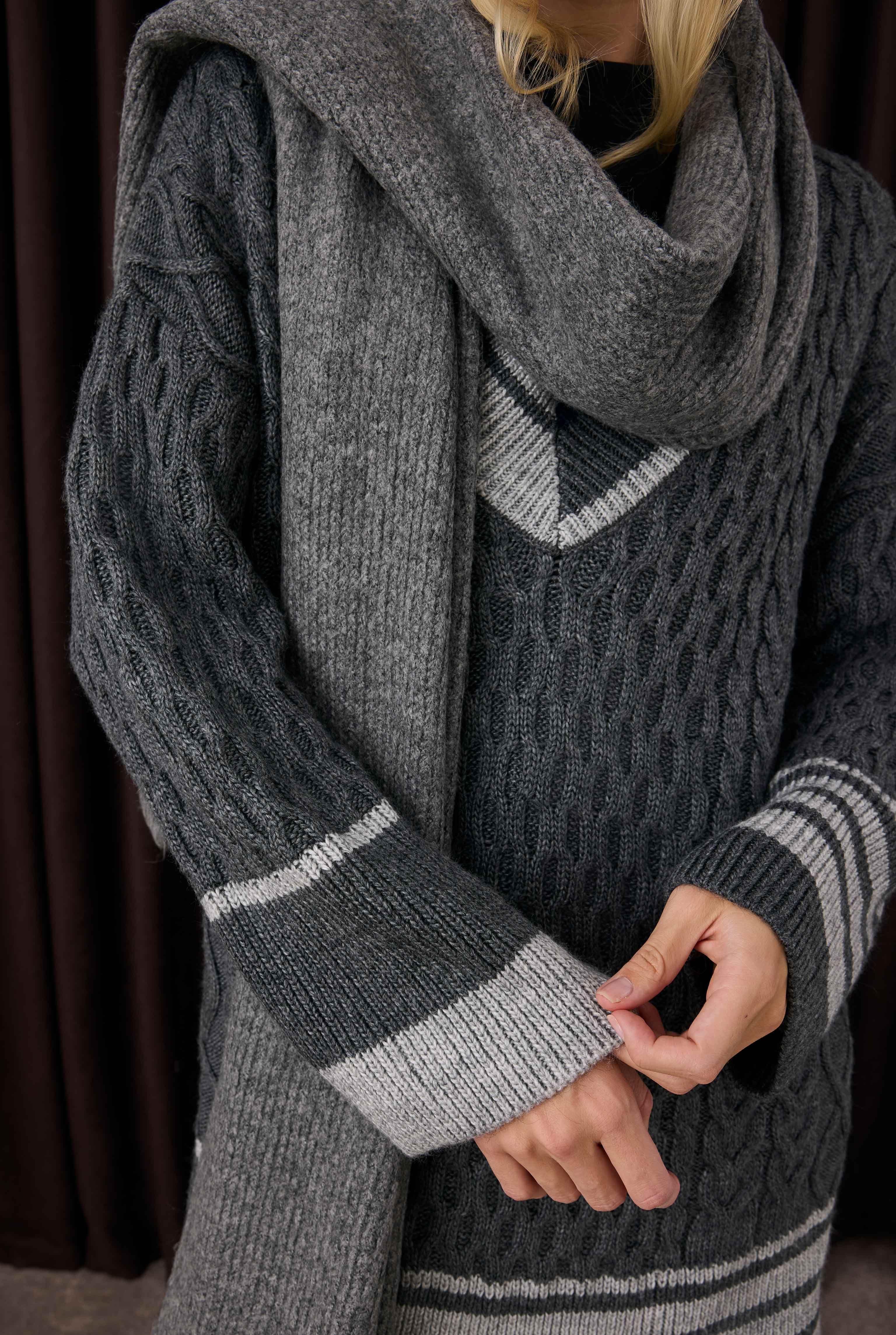 Knitted Kerchief Anthracite - 7