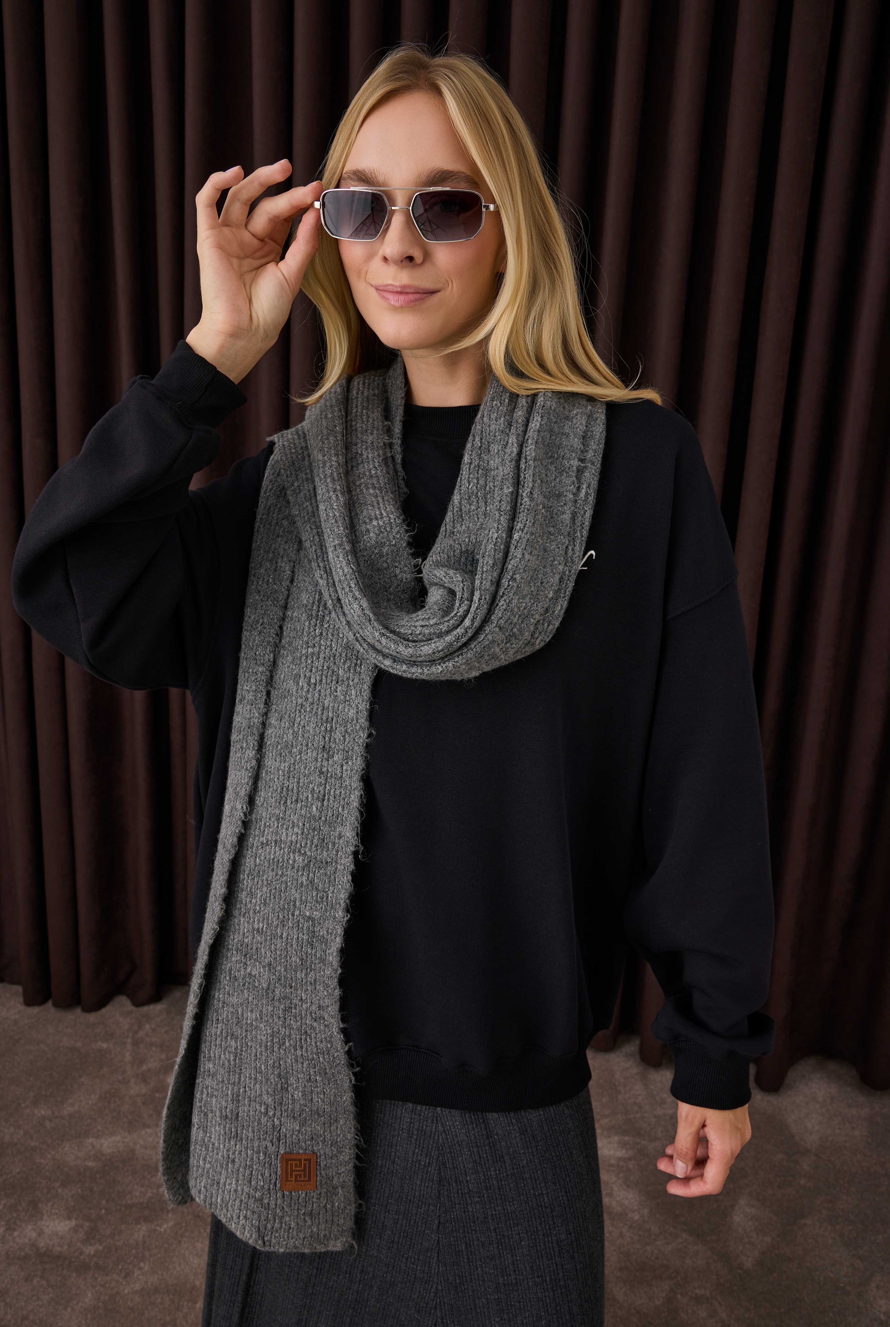 Knitted Kerchief Anthracite - 2