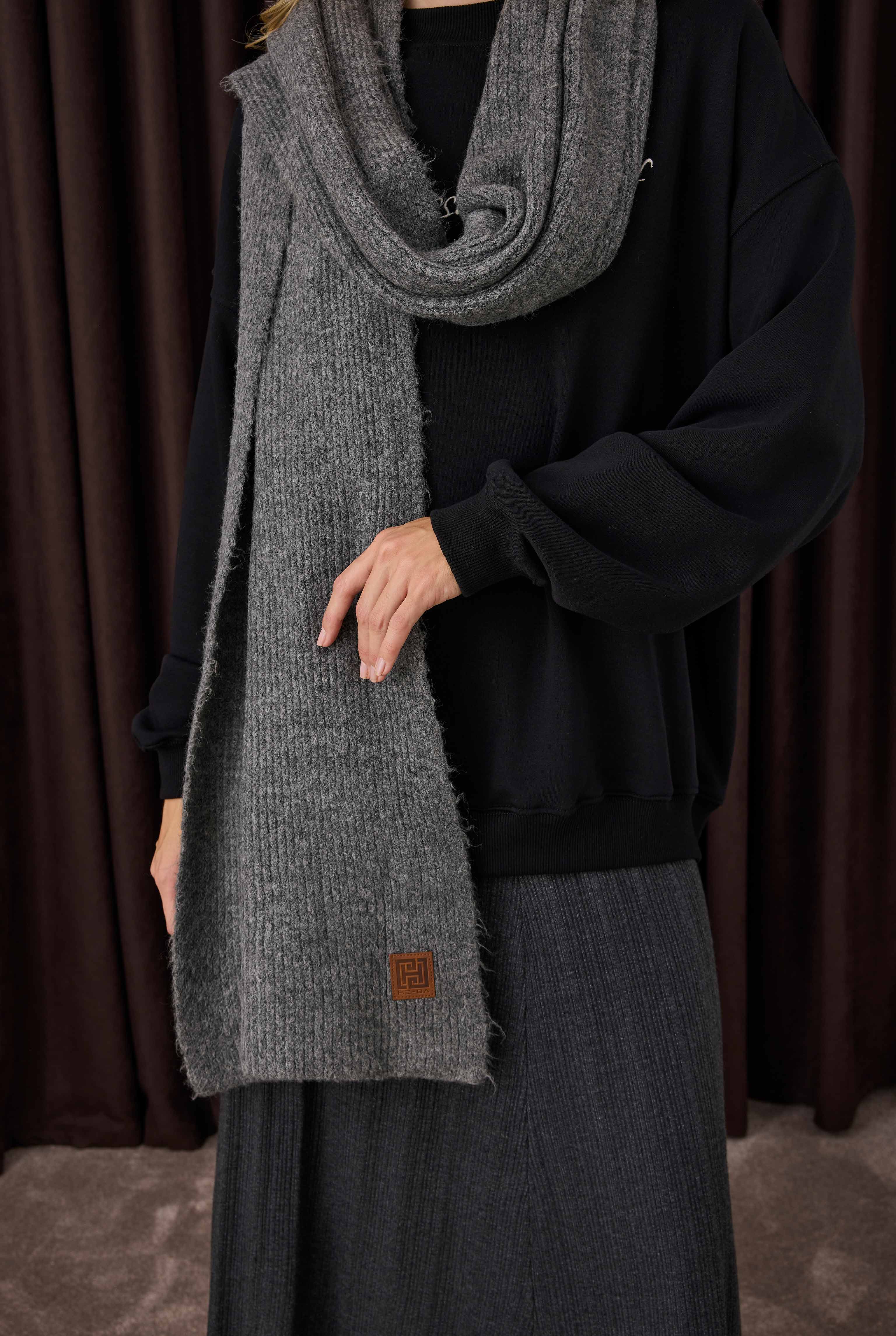 Knitted Kerchief Anthracite - 6