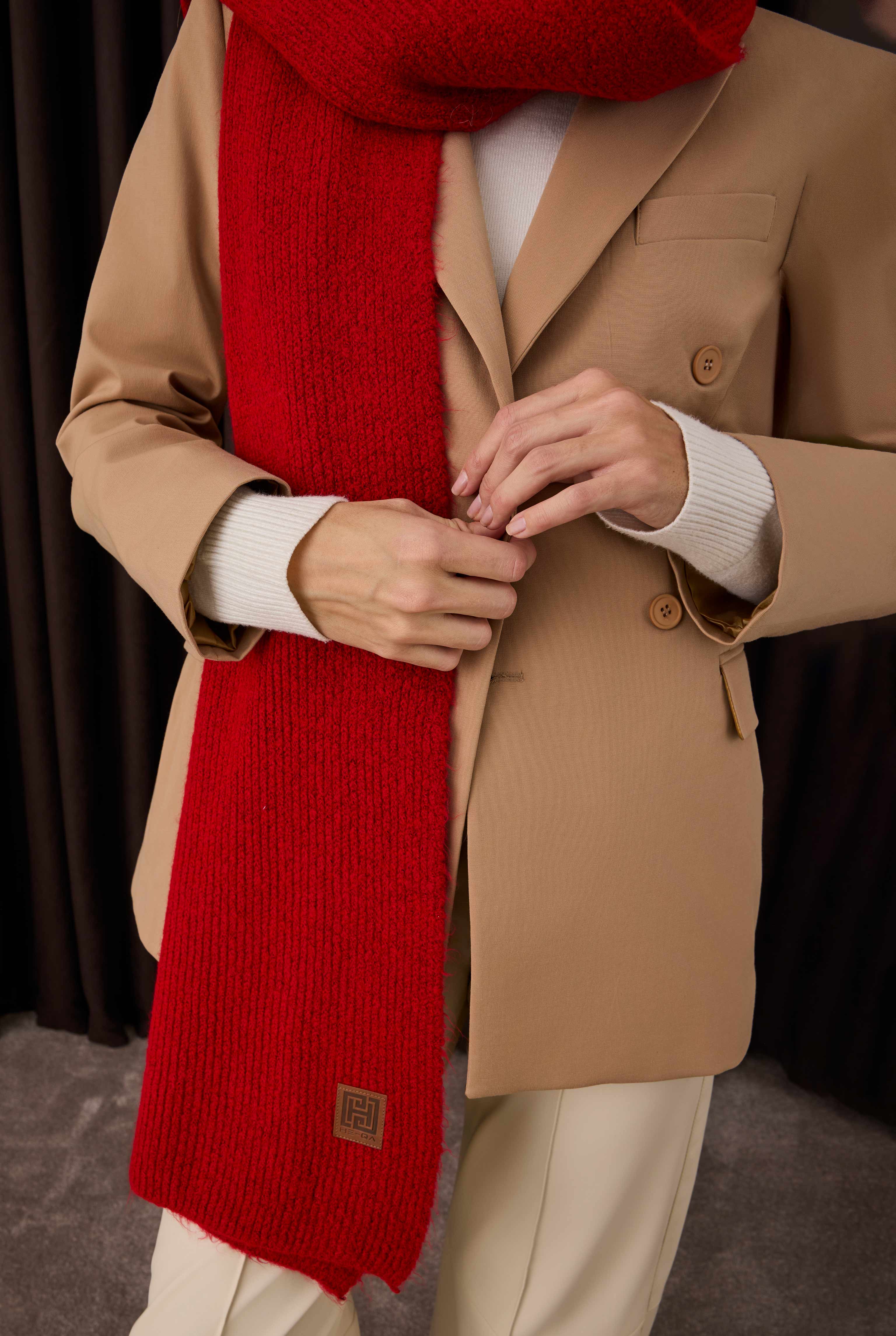 Knitted Kerchief Red - 6
