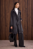 Strap Detailed Raincoat Black 