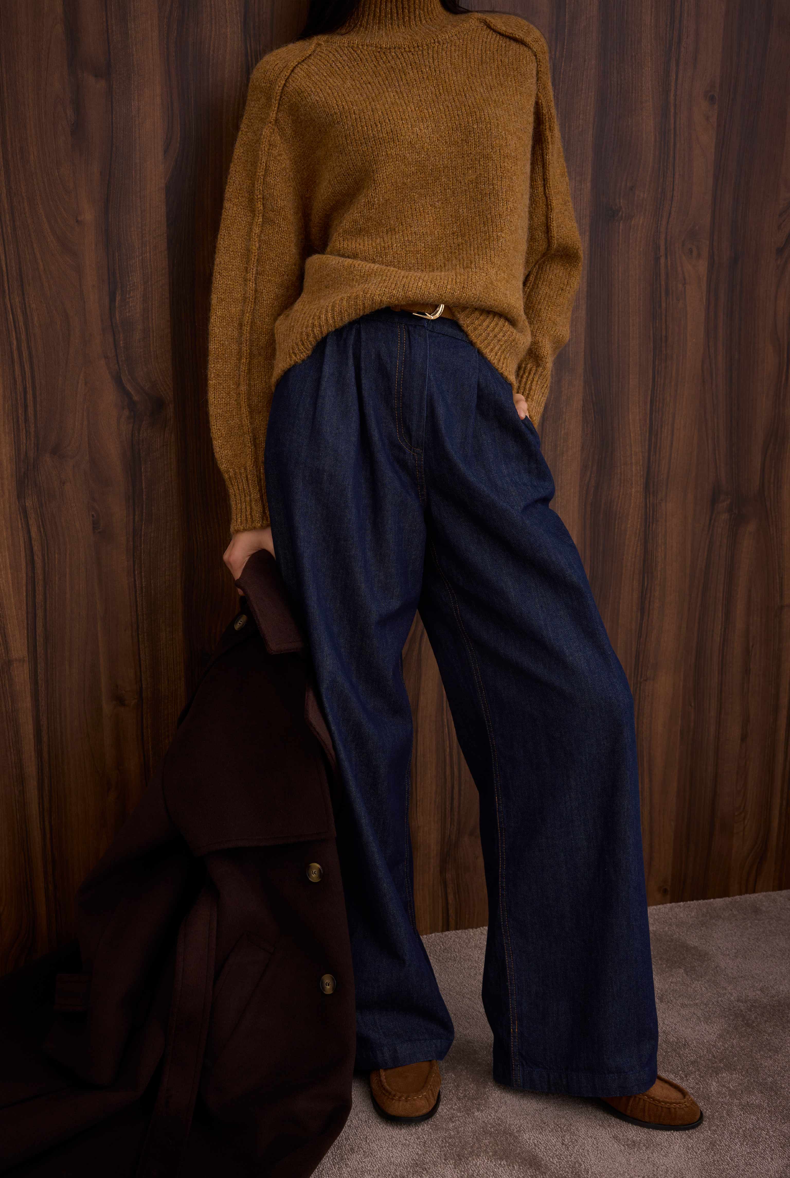 HE-QA - Pile Detaylı Denim Pantolon Mavi