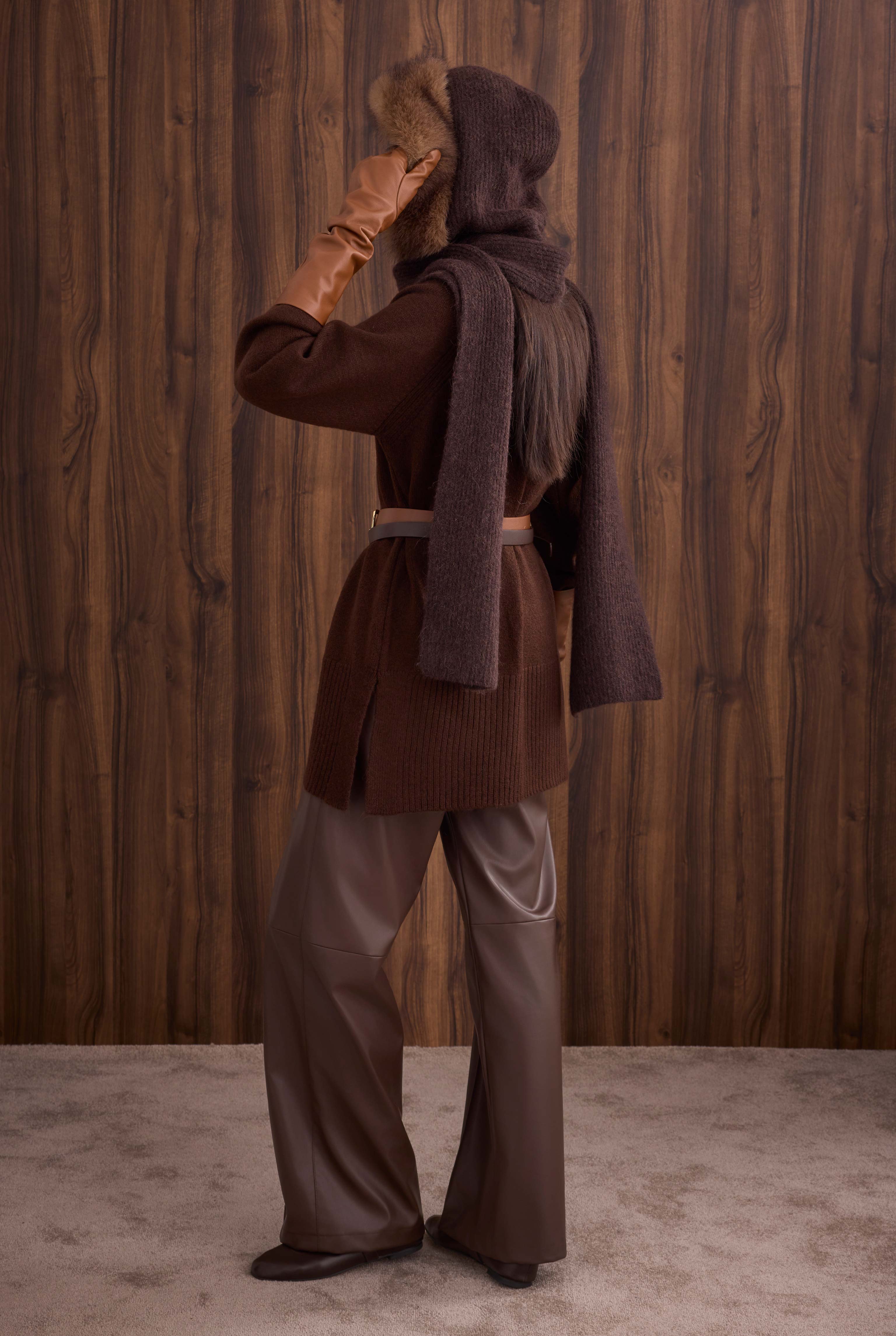 Balıkçı Yaka Basic Kazak Kahve - 5