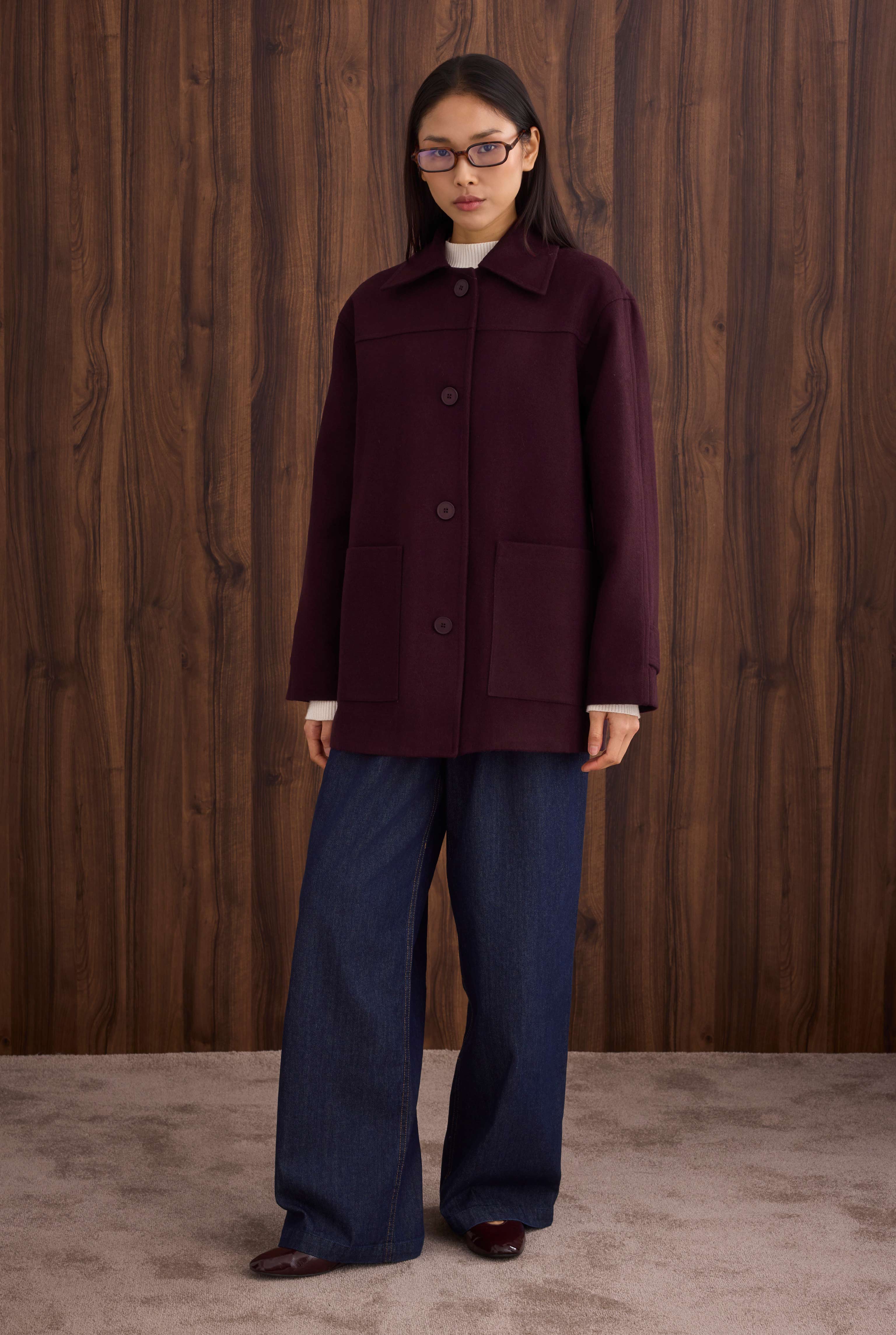 Basic Coat Bordeaux - 3