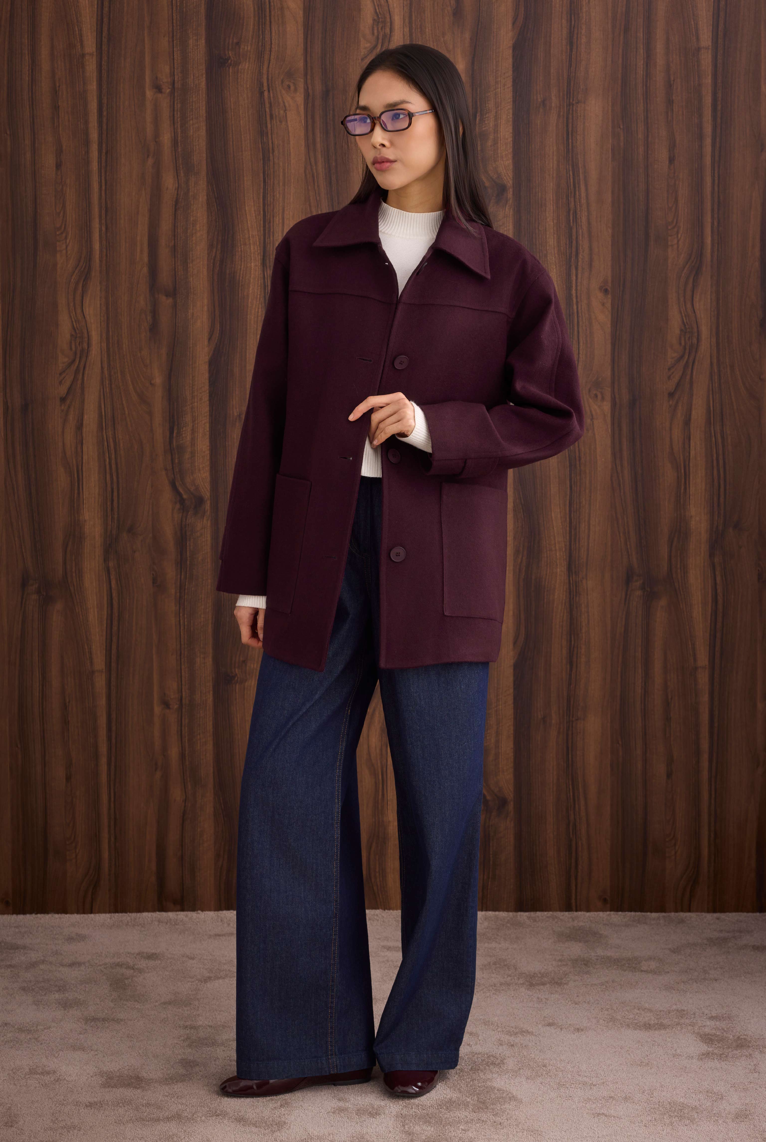 Basic Coat Bordeaux - 4