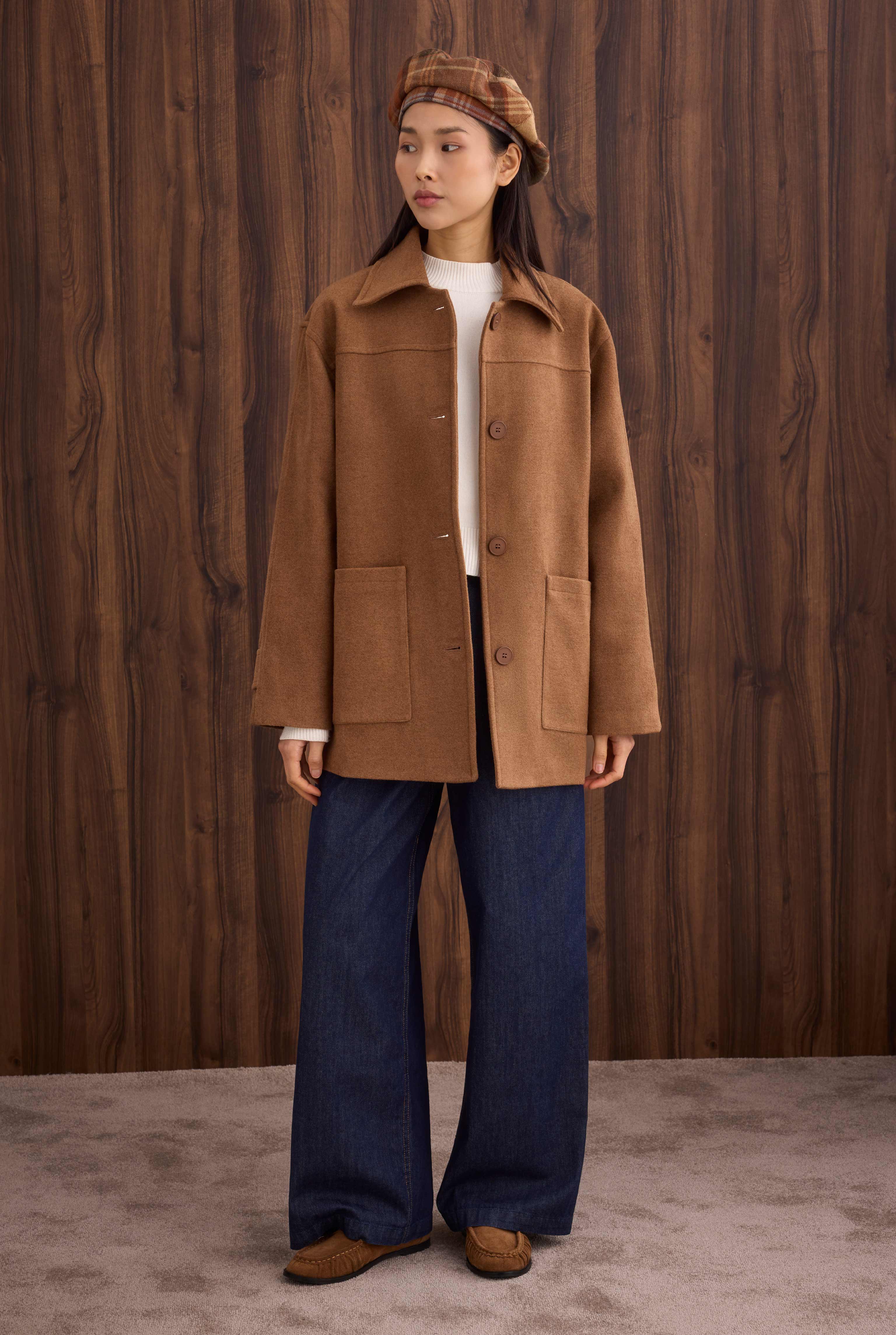 Basic Coat Dark Camel - 2