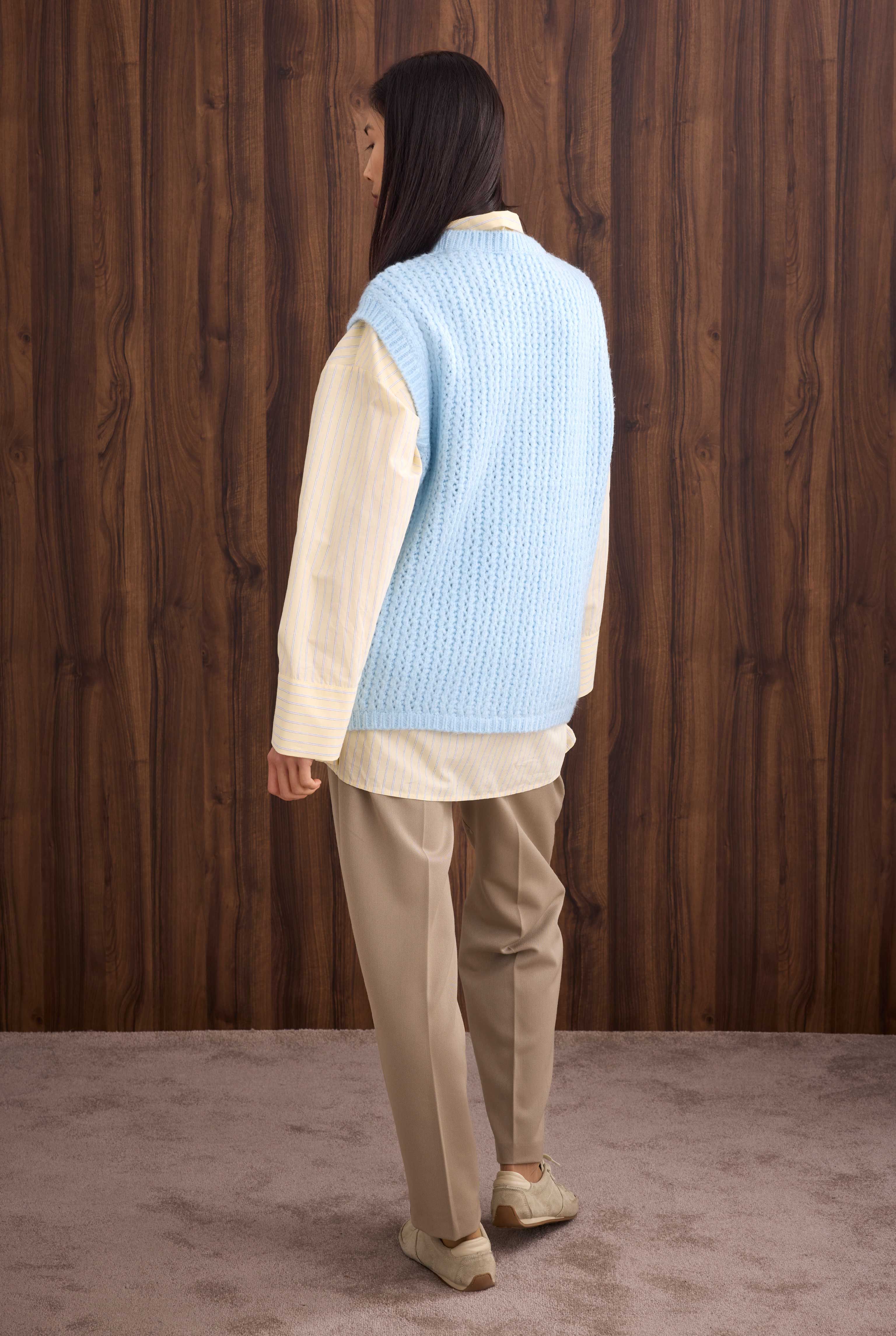 Crewneck Sweater Vest Ice Blue - 8