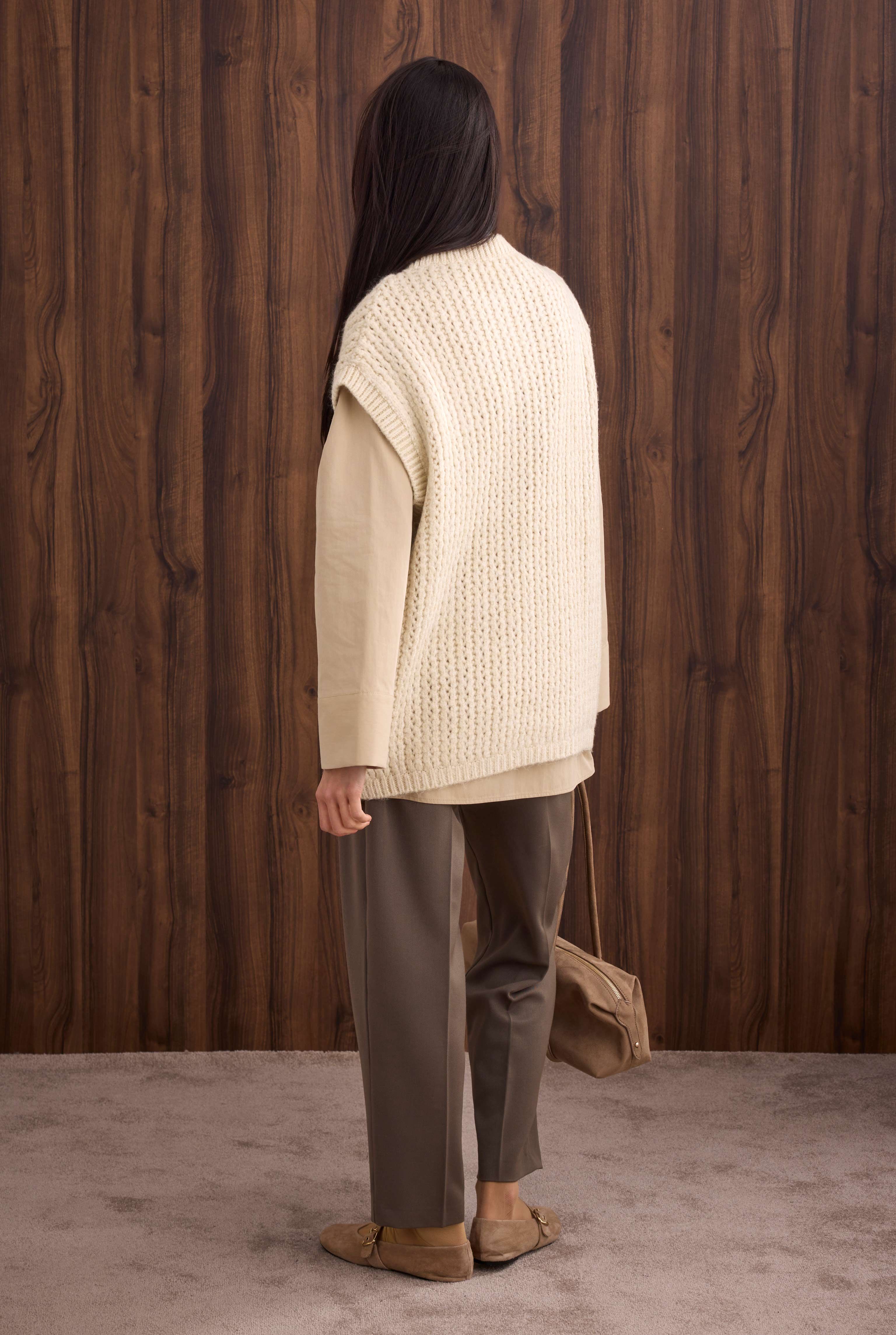 Crewneck Sweater Vest Bone - 5