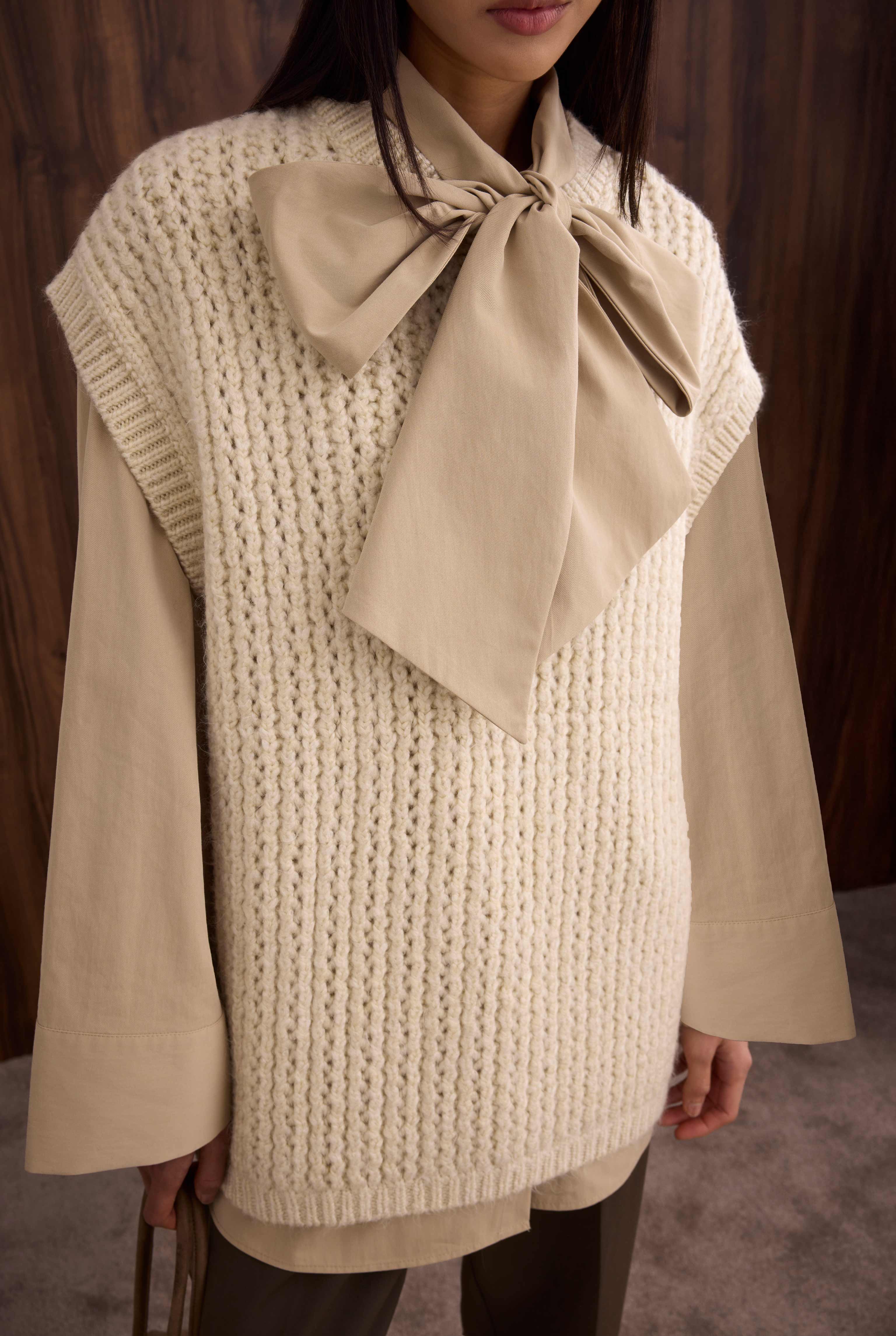 Crewneck Sweater Vest Bone - 2