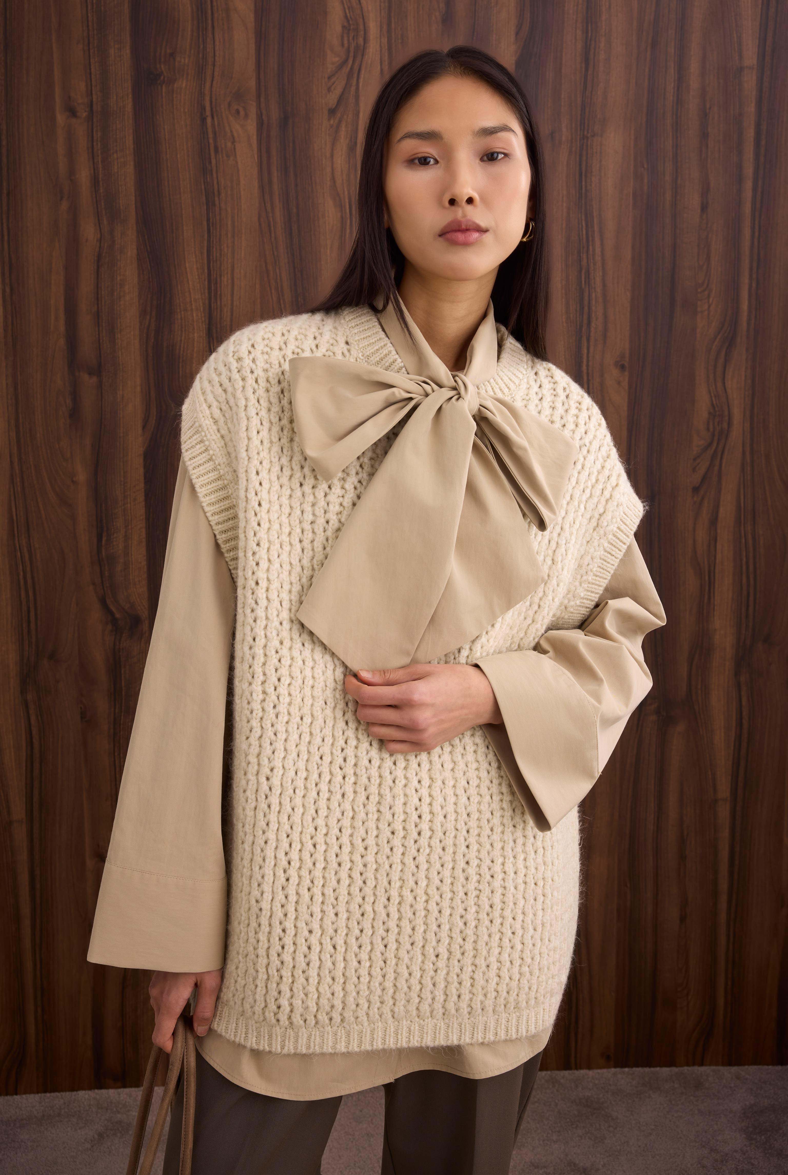 Crewneck Sweater Vest Bone - 3