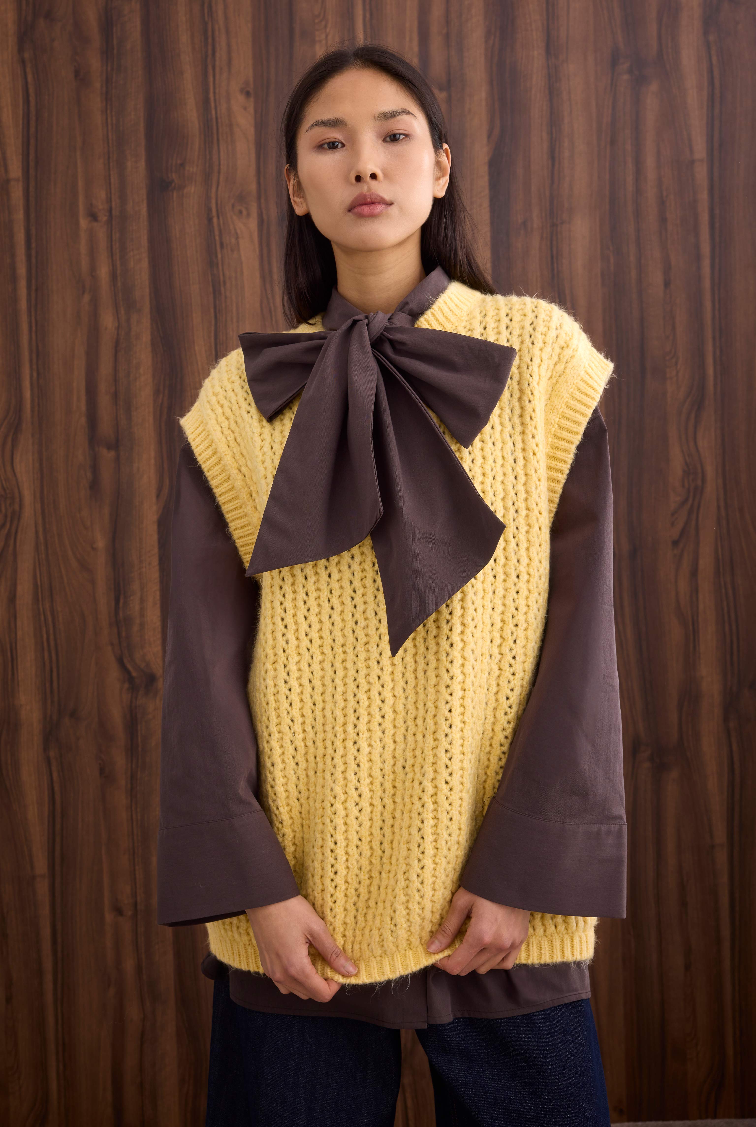 Crewneck Sweater Vest Soft Yellow - 5