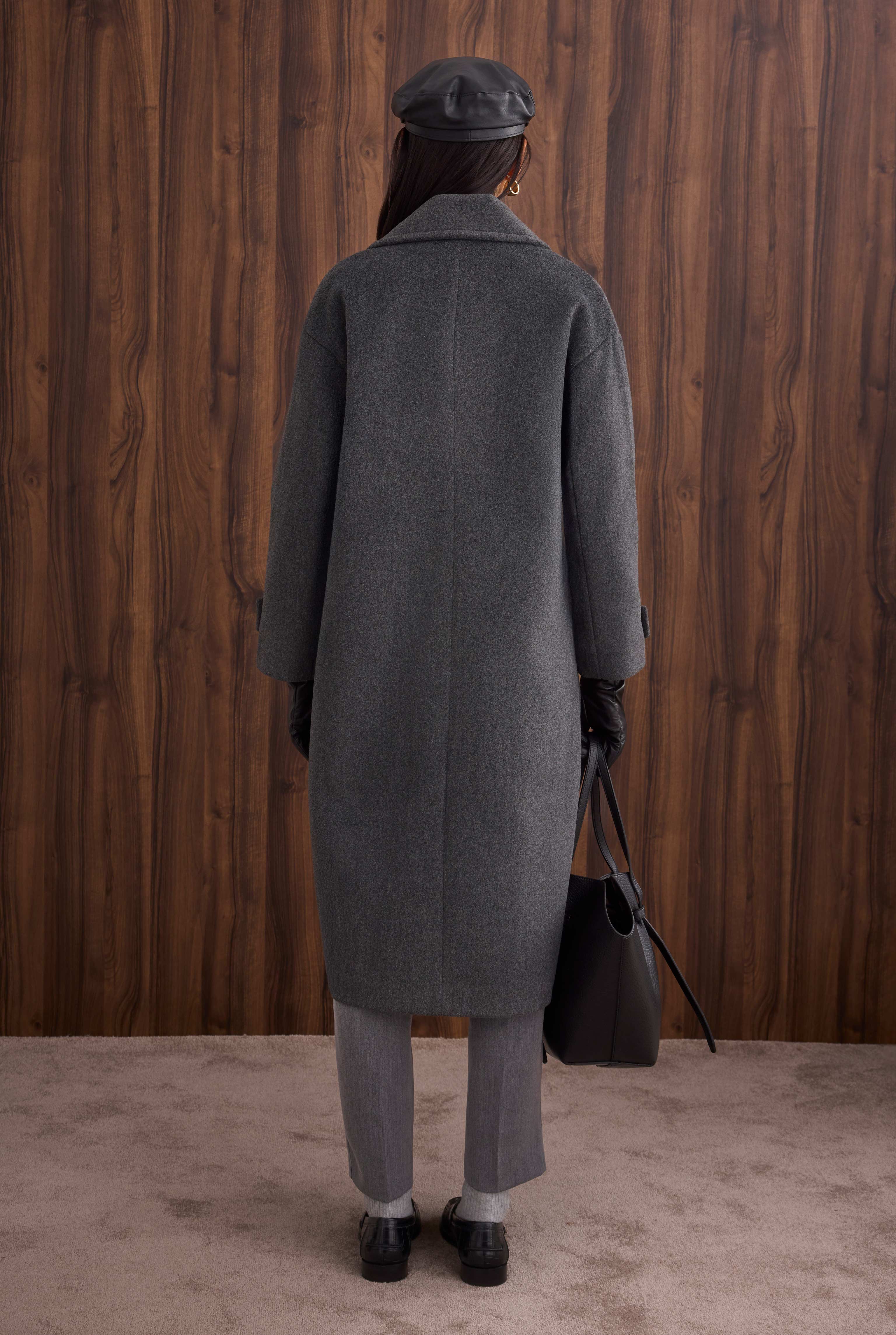 Epaulet Sleeved Coat Anthracite - 6