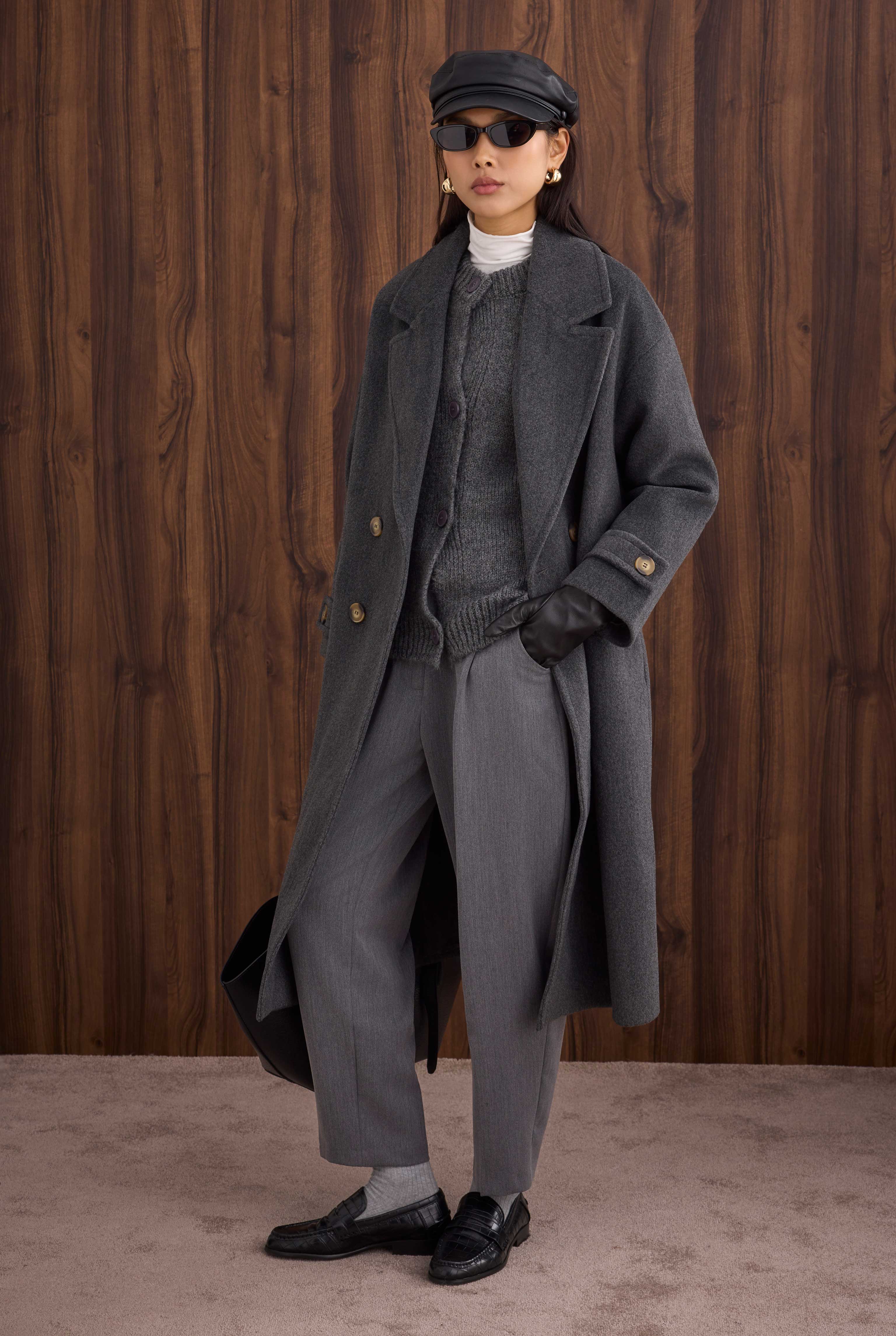 Epaulet Sleeved Coat Anthracite - 5