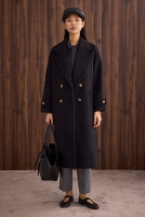 Epaulet Sleeved Coat Black 