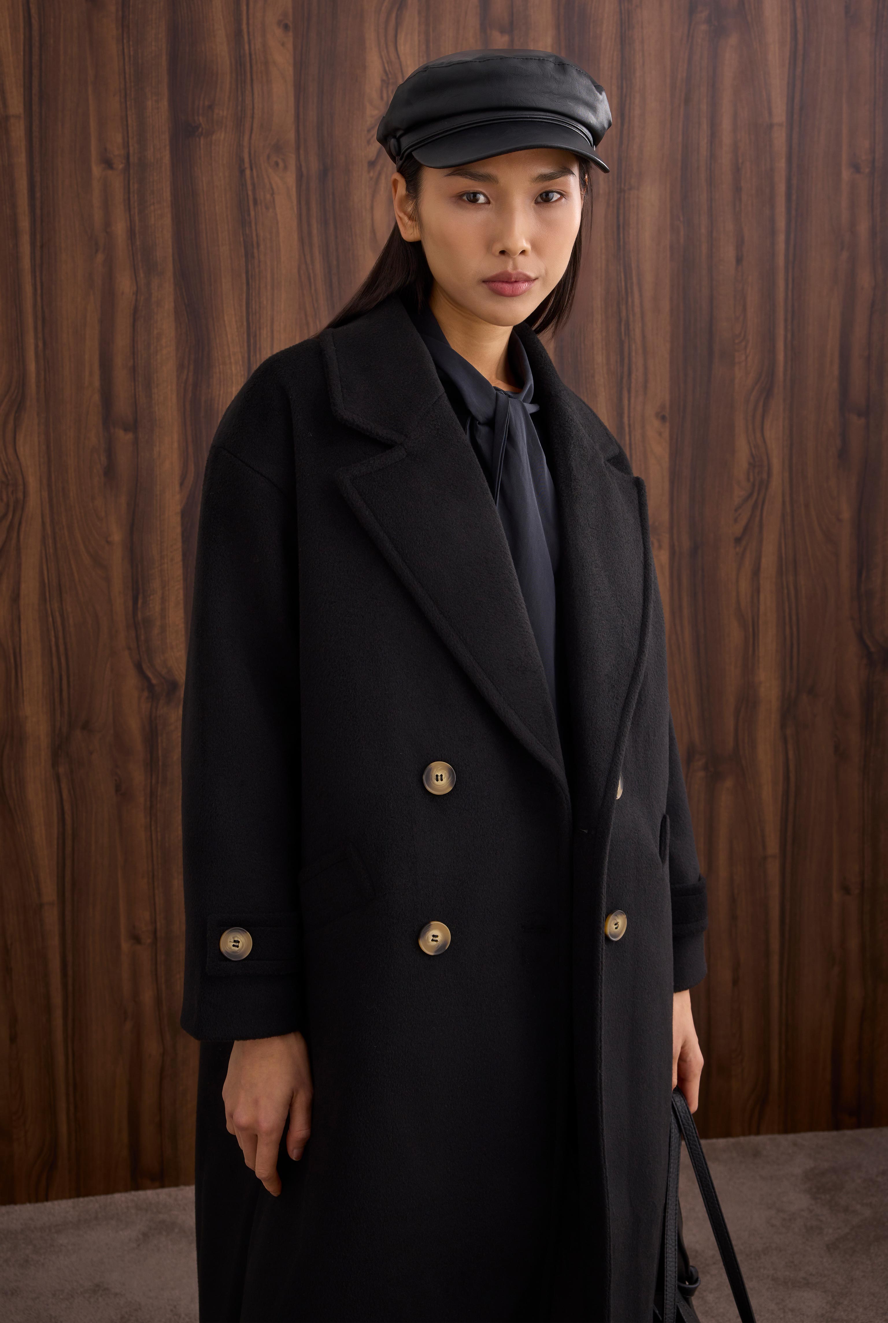 Epaulet Sleeved Coat Black - 2