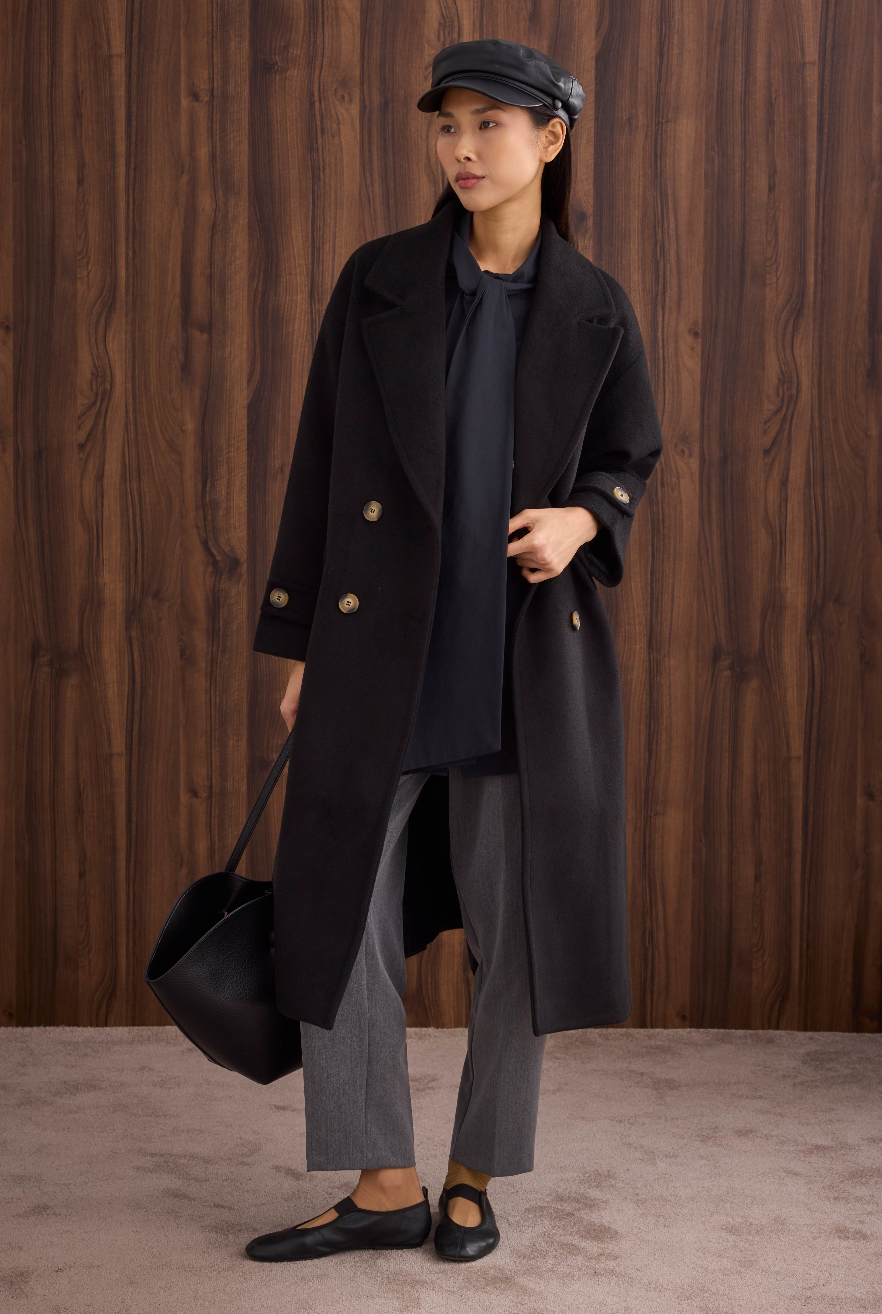 Epaulet Sleeved Coat Black - 3