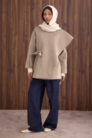 Belted Shawl Collar Coat Light Mink 