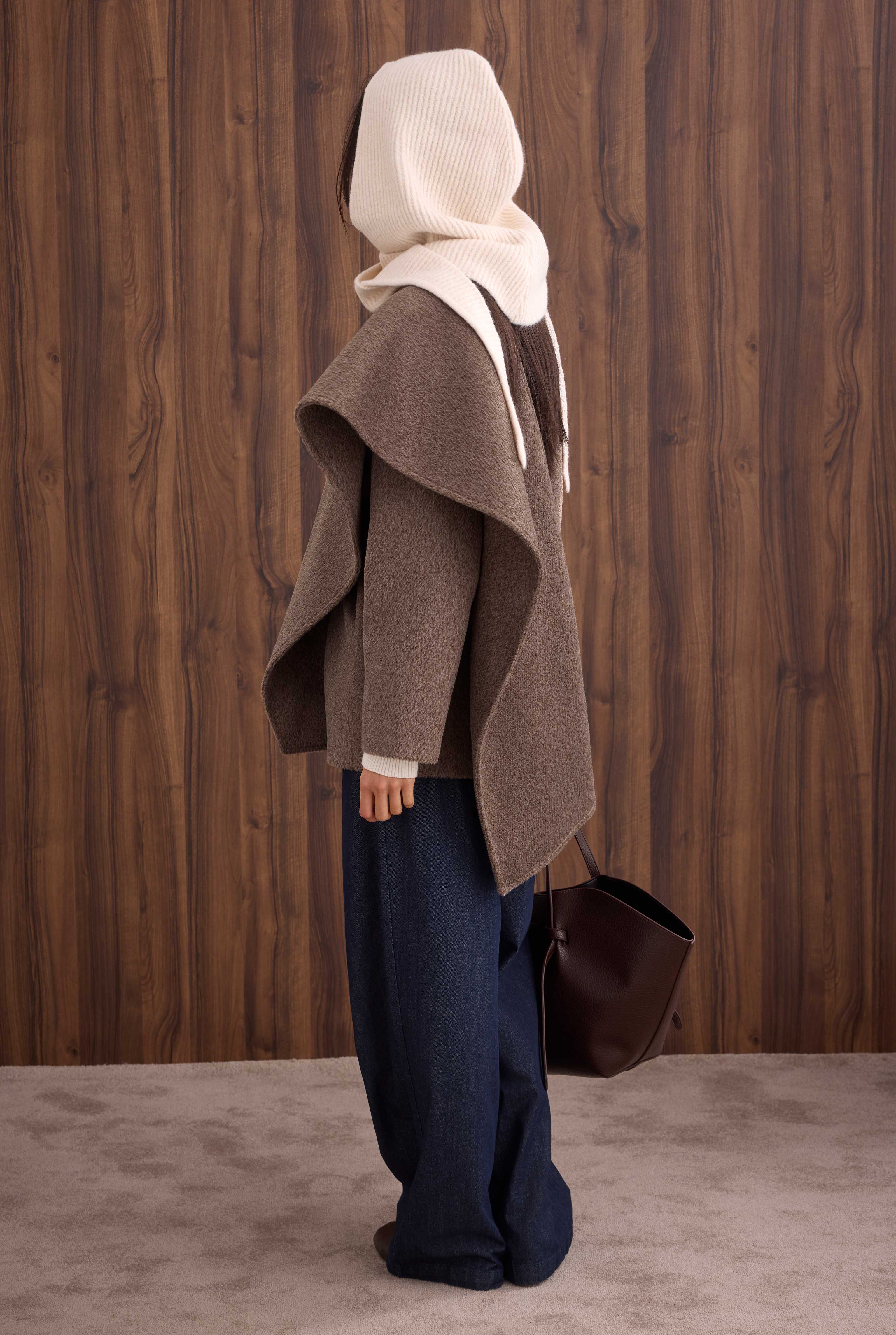 Belted Shawl Collar Coat Brown - 4