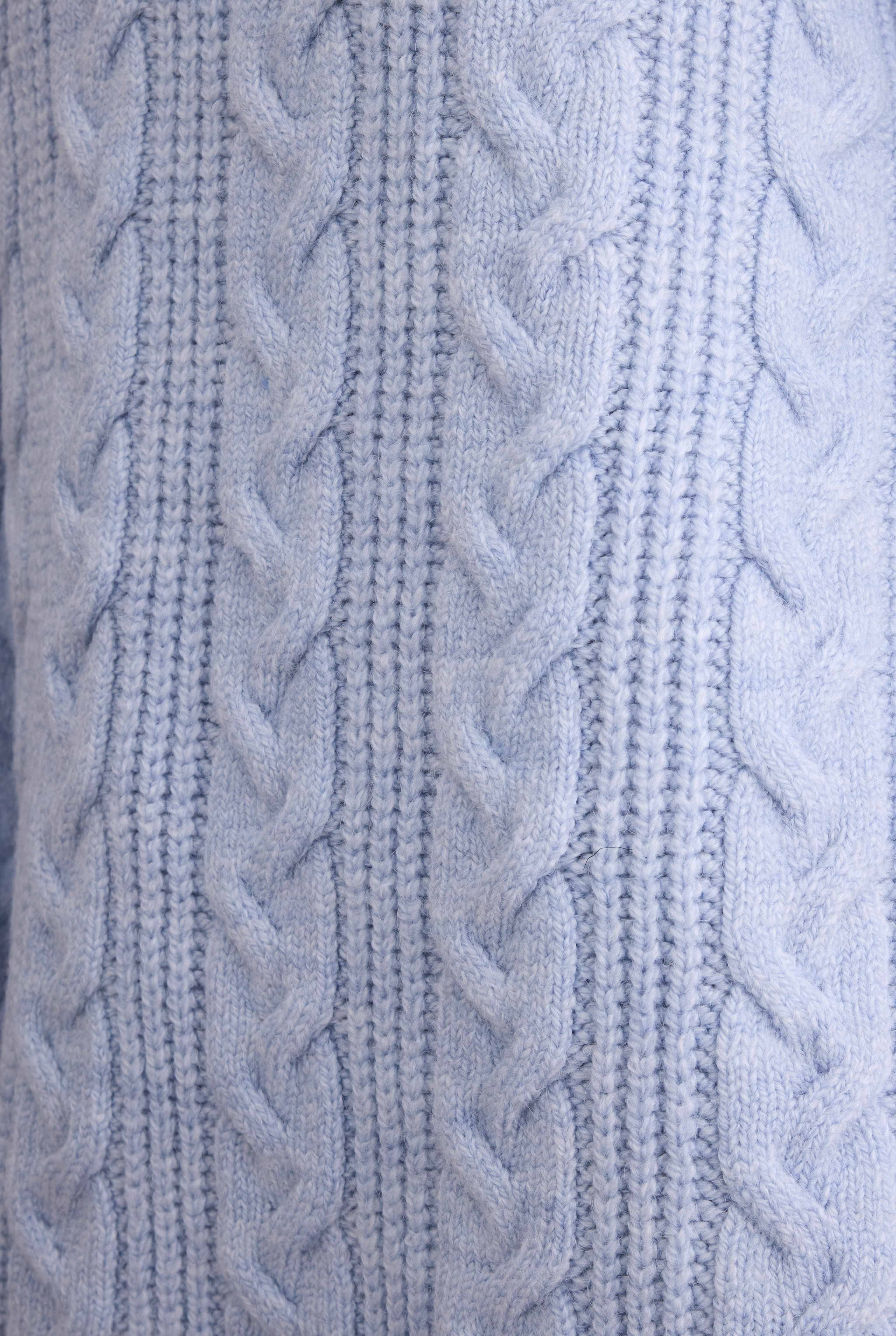 Long Knitted Sweater Ice Blue - 5