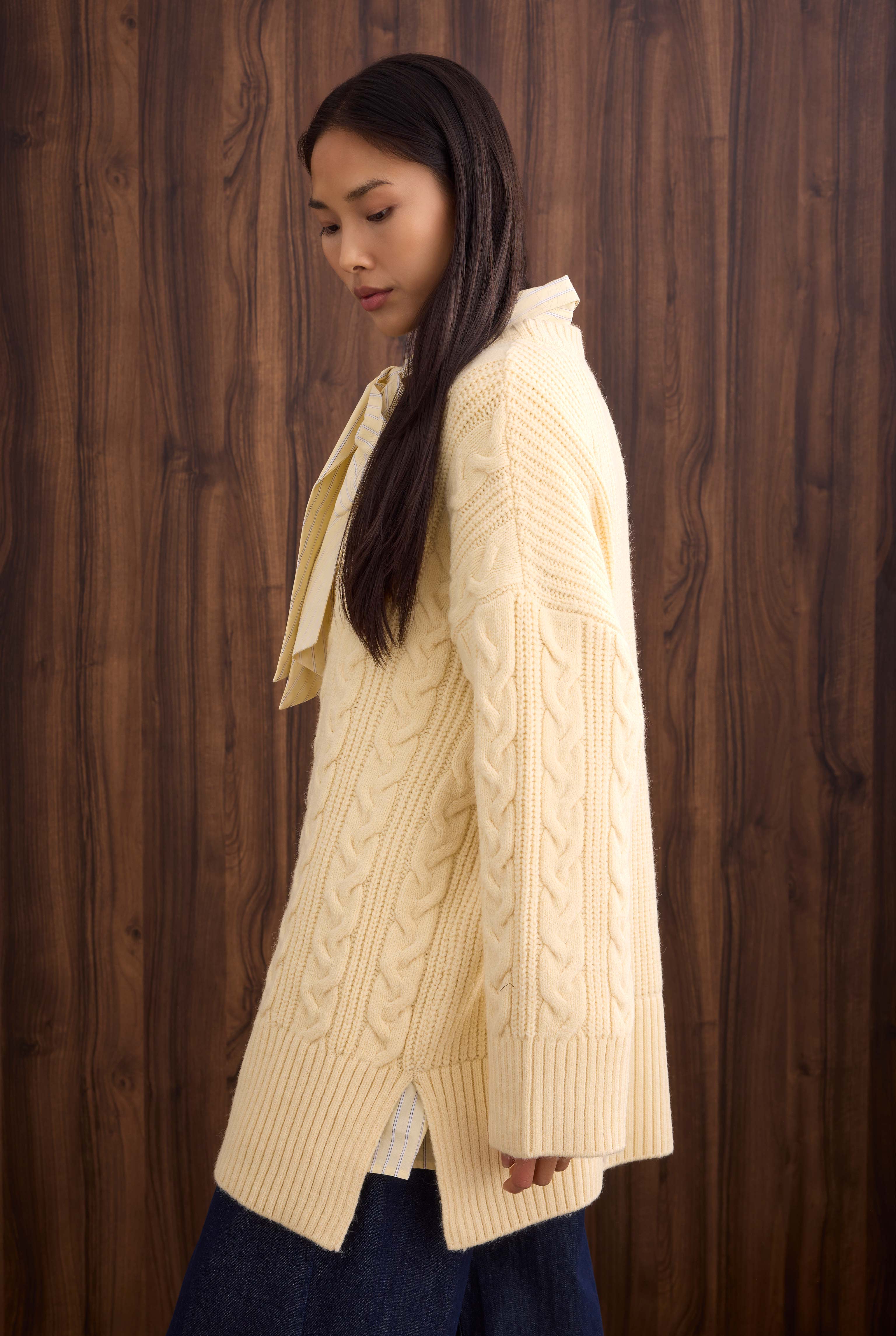 Long Knitted Sweater Butter Yellow - 2