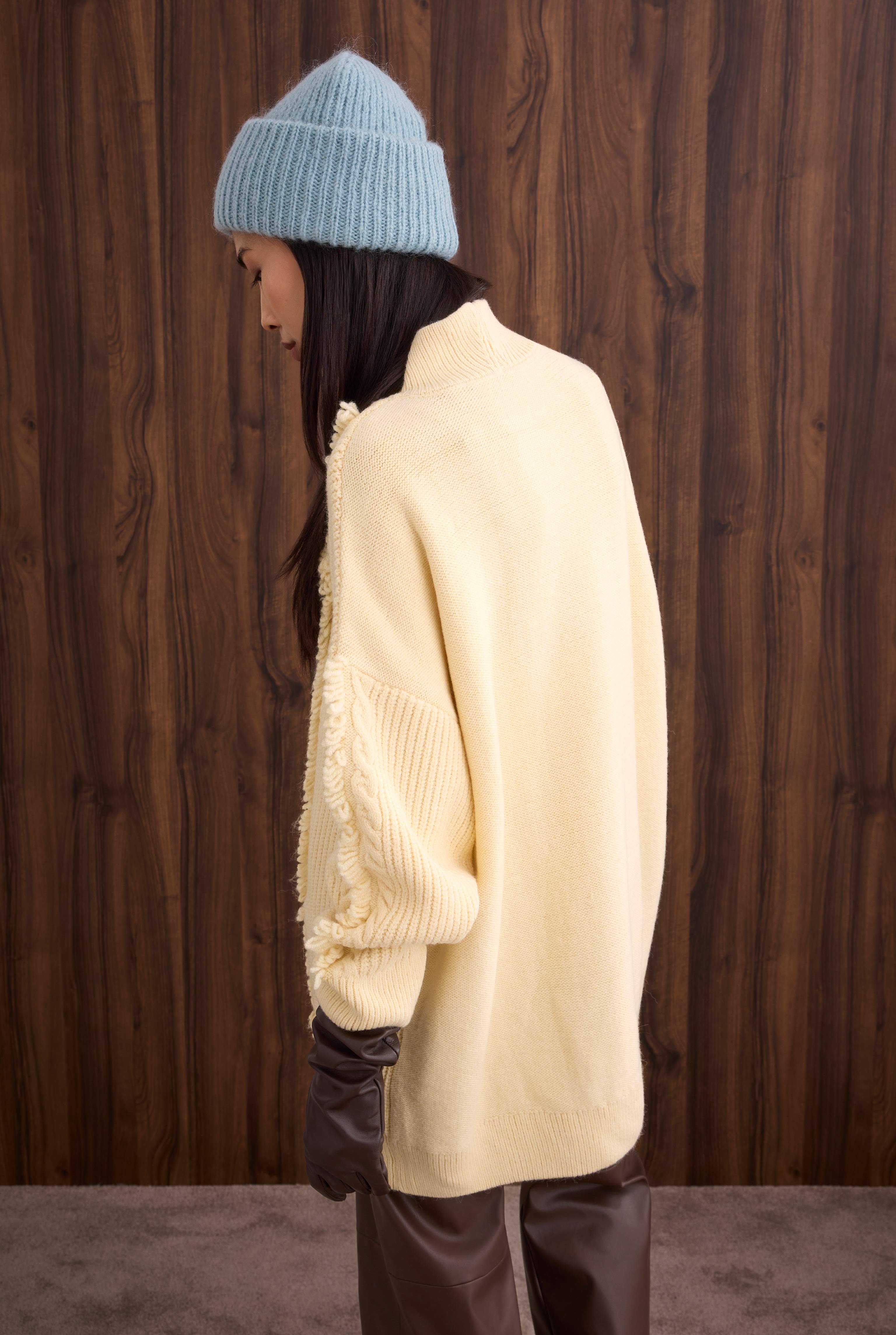 Tassel Detailed Knitted Sweater Butter Yellow - 5