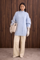 Tassel Detailed Knitted Sweater Ice Blue 