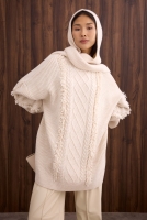 Tassel Detailed Knitted Sweater Ecru 