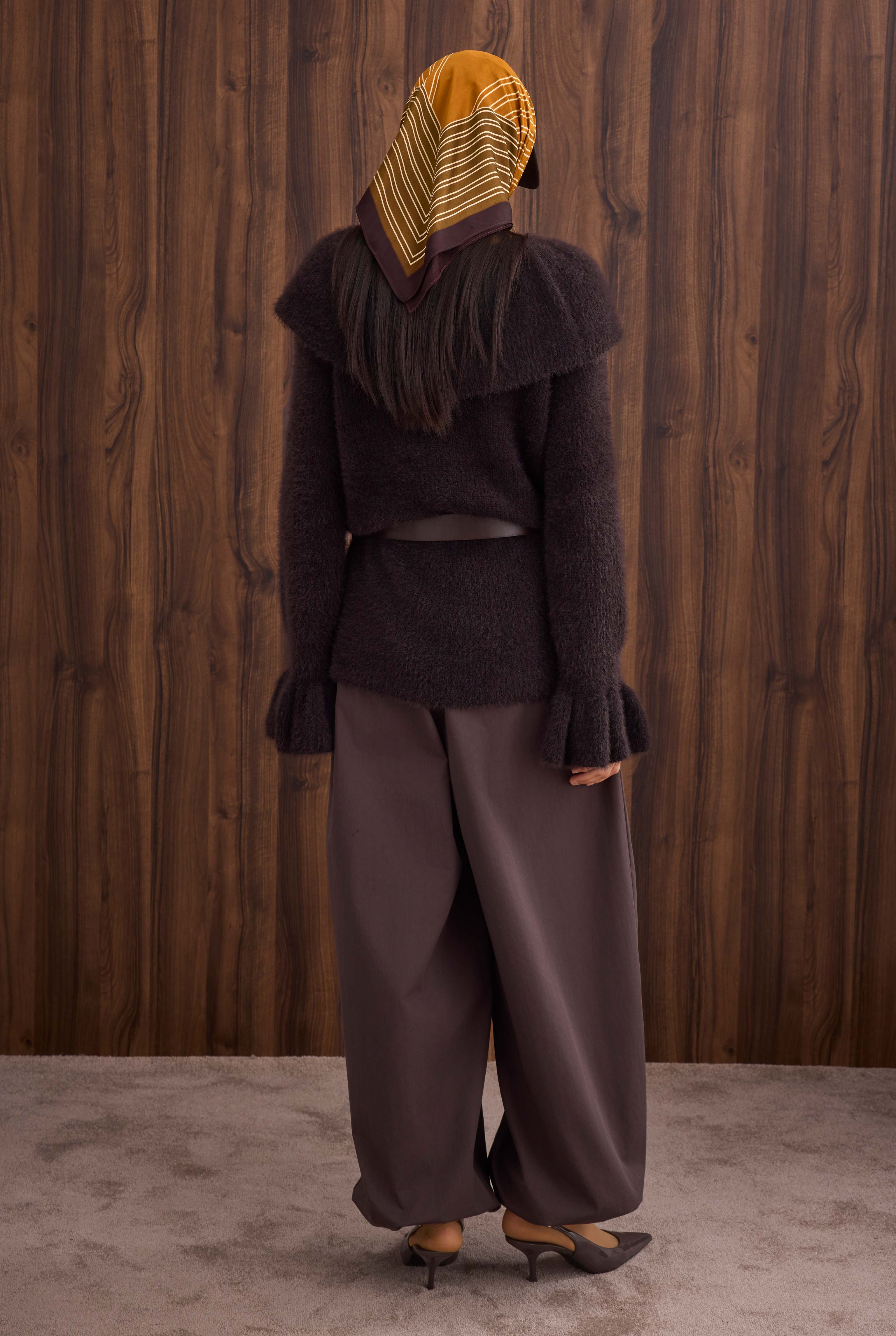 Loose-fit Trousers Dark Brown - 4