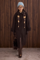 Collar Detailed Coat Dark Brown 