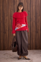 Collar Detailed Sweater Red 