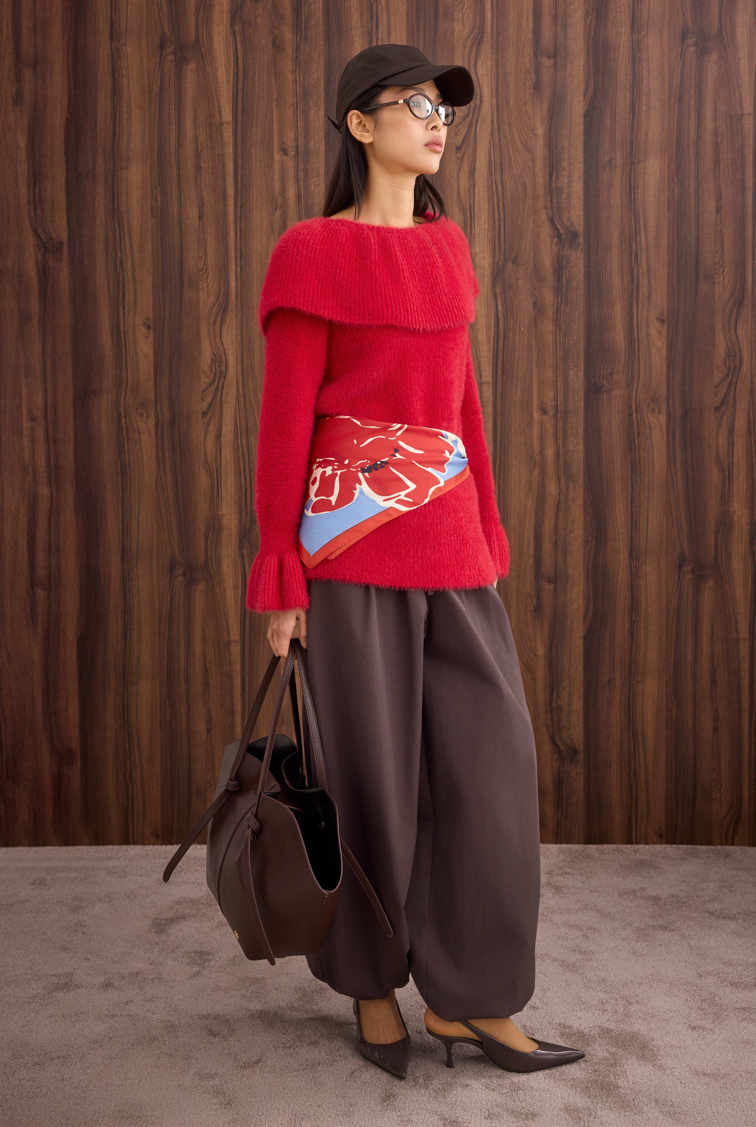 Collar Detailed Sweater Red - 2