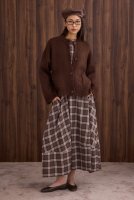 Short Alpaca Cardigan Brown 