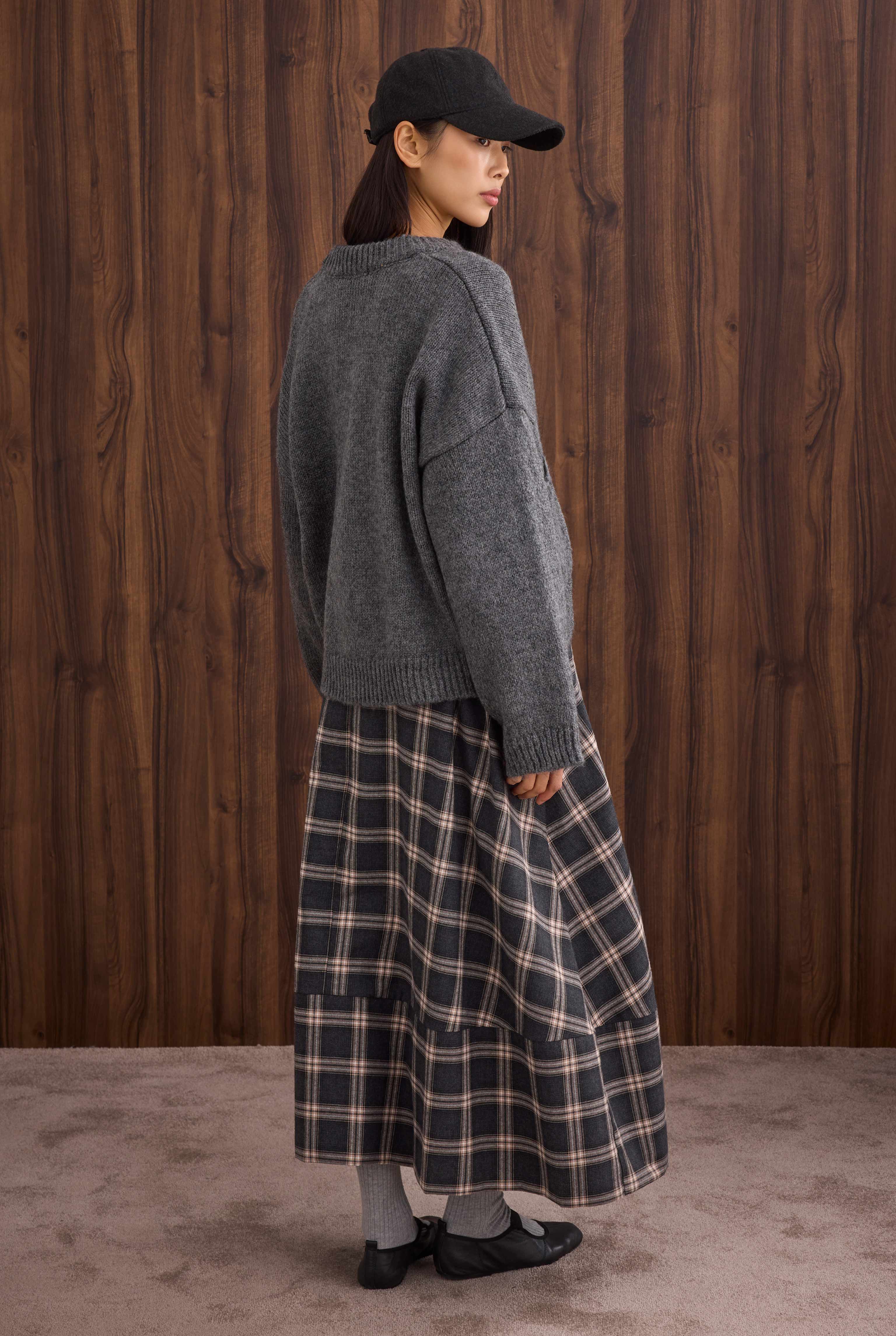 Short Alpaca Cardigan Anthracite - 5