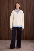Polo Neck Sweater Ecru 